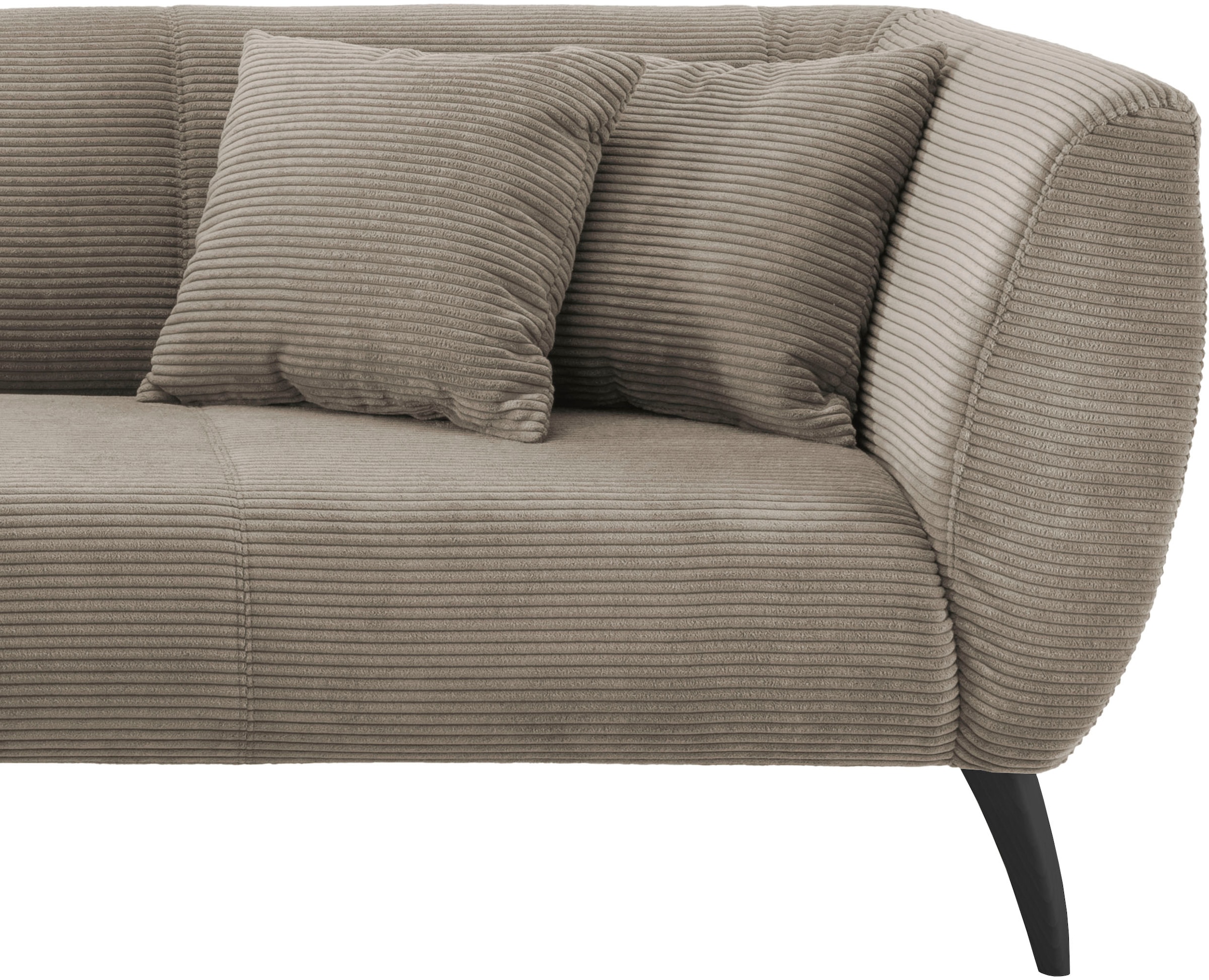 INOSIGN Ecksofa »Colori L-Form«, Holzfußfarbe wählbar, inkl. 4x Zierkissen
