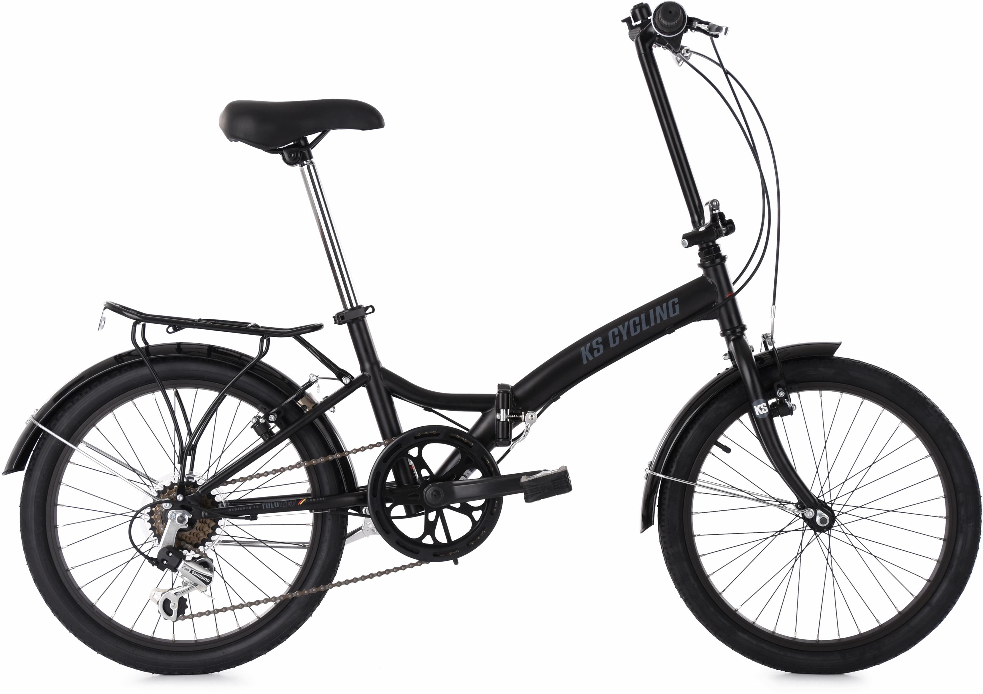 Ks Cycling Faltrad »Foldtech« 6 Gang Shimano SHIMANO Tourney Schaltwerk Kettenschaltung für Damen und Herren in schwarz, Größe 20 Zoll (50,80 cm)