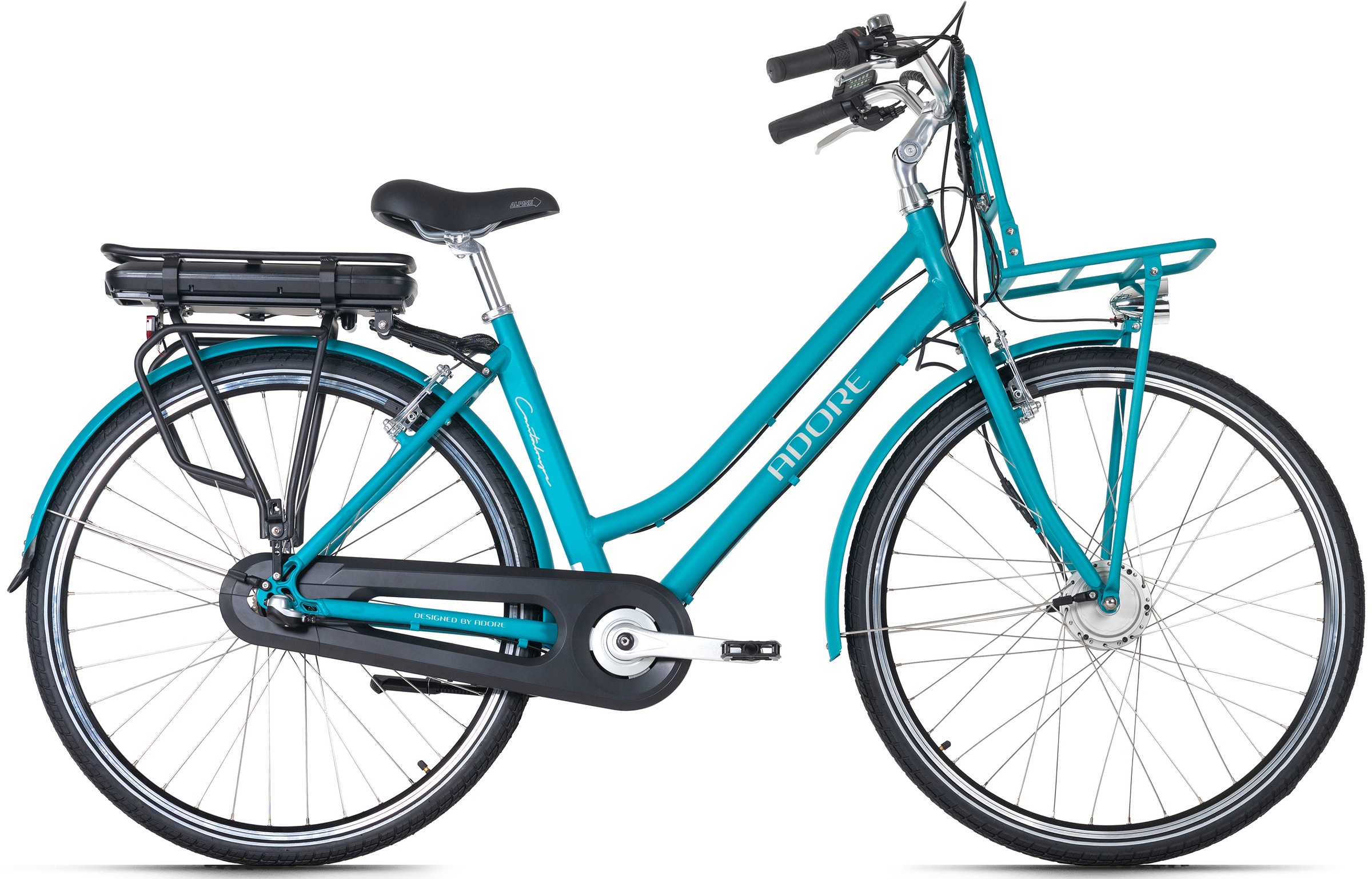 Adore »Cantaloupe« 3 Gang Shimano Nexus Schaltwerk Nabenschaltung Frontmotor 250 W Pedelec in blau, Größe 28 Zoll (71,12 cm)