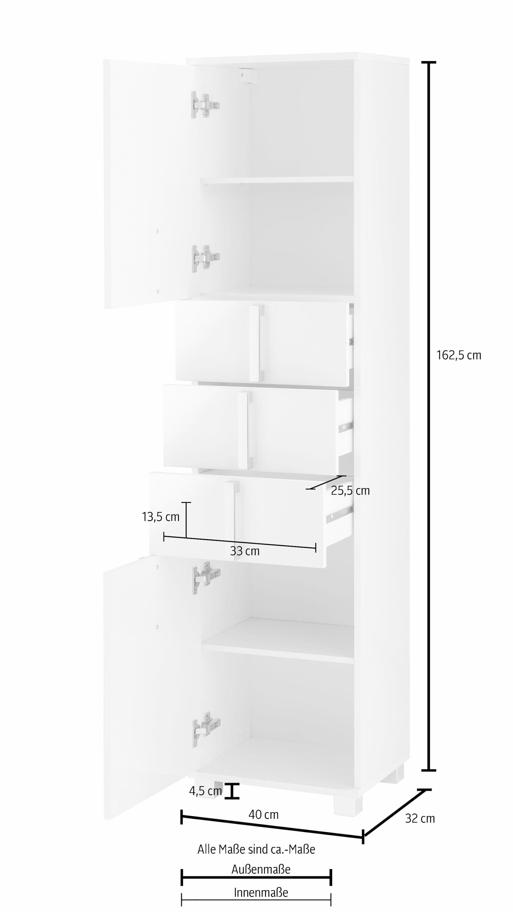 Schildmeyer Hochschrank »Kampen«, Türen bei mit Metallgriffen, cm, 163,7 OTTO mit Soft-Close-Funktion Höhe