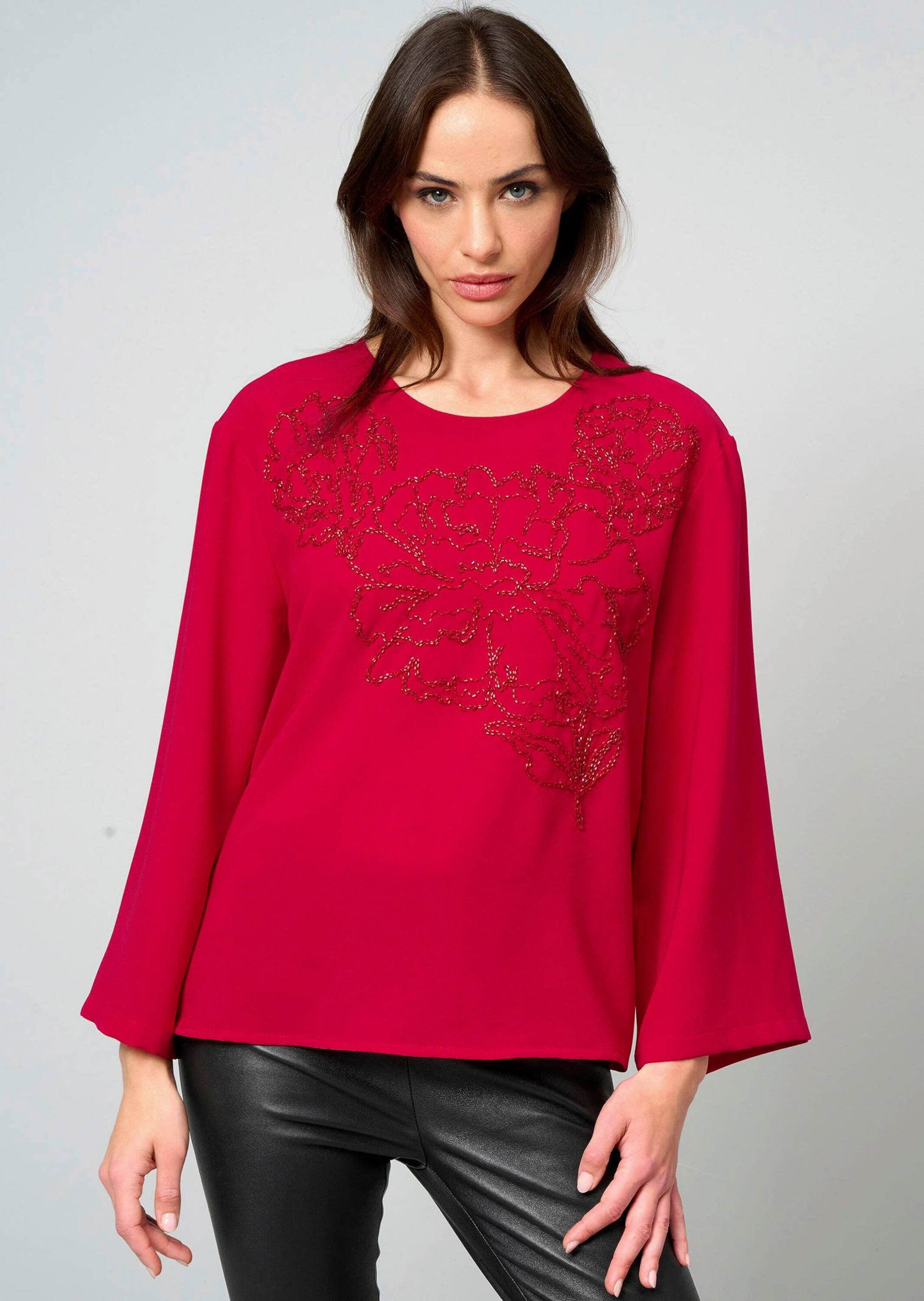 Alba Moda Schlupfbluse »Bluse Bluse mit Perlenmotiv«