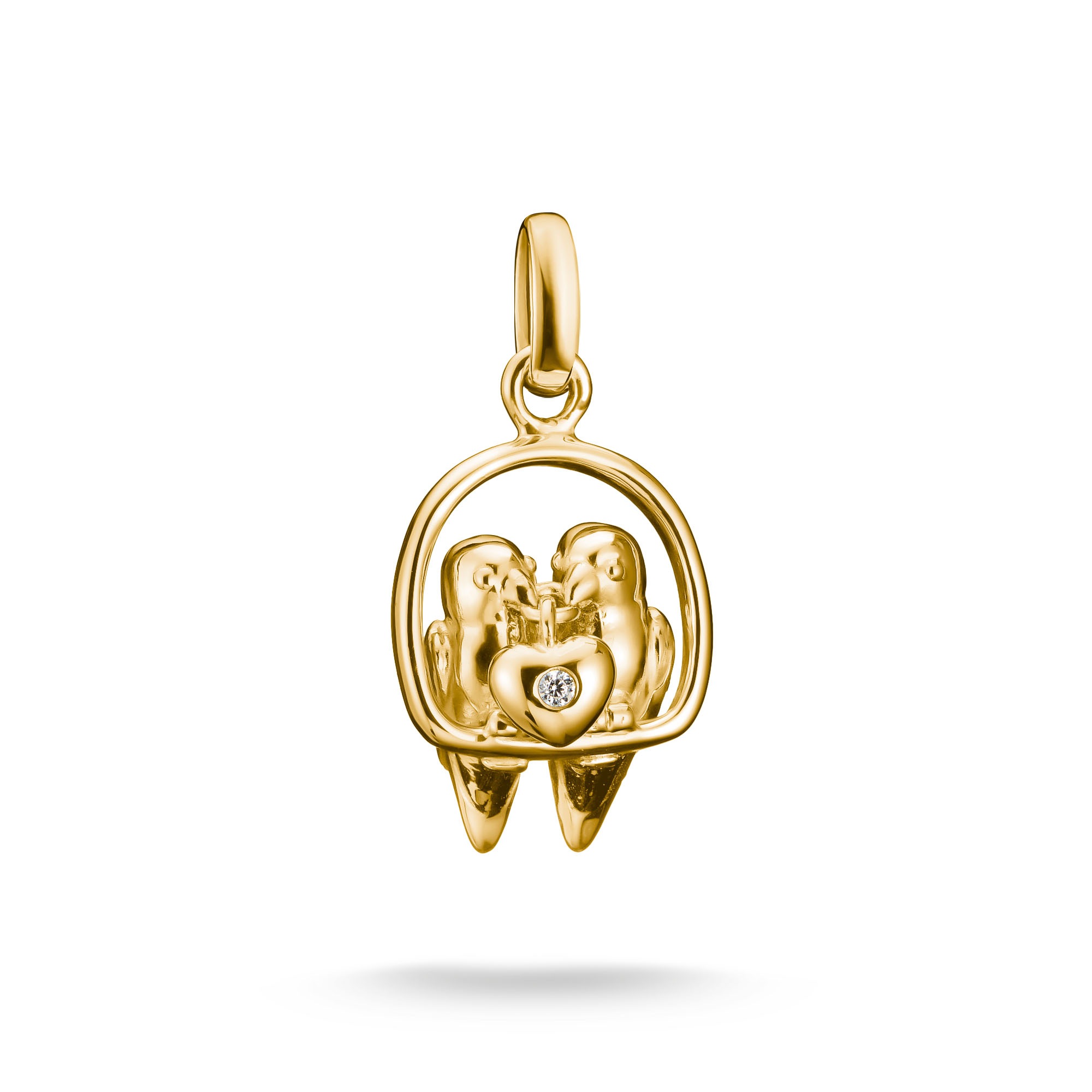 THOMAS SABO Charm-Einhänger »Charm Lovebird vergoldet - Connect« mit Zirkonia (synth.)
