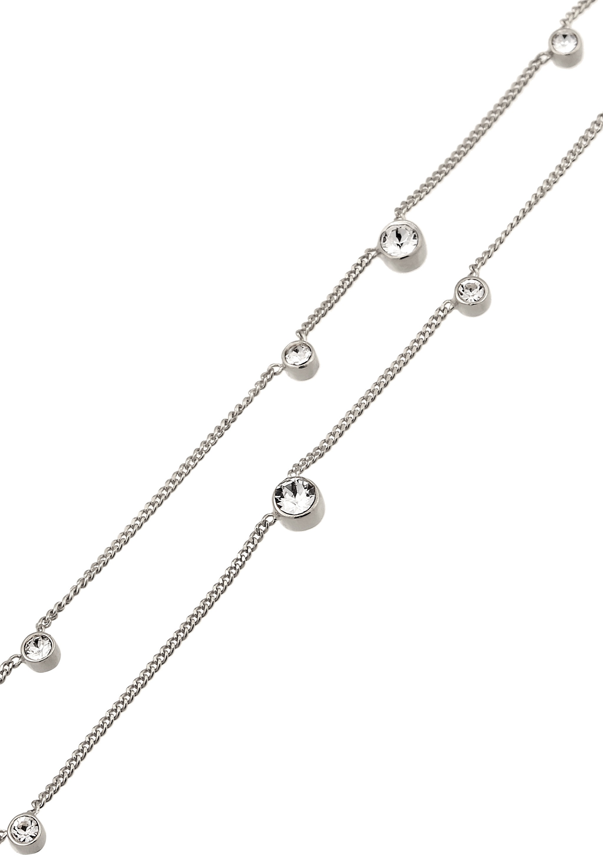 Elli Silberkette »Halskette Layer mit Kristallen von Swarovski® Weiß 925 Sterling Silber«