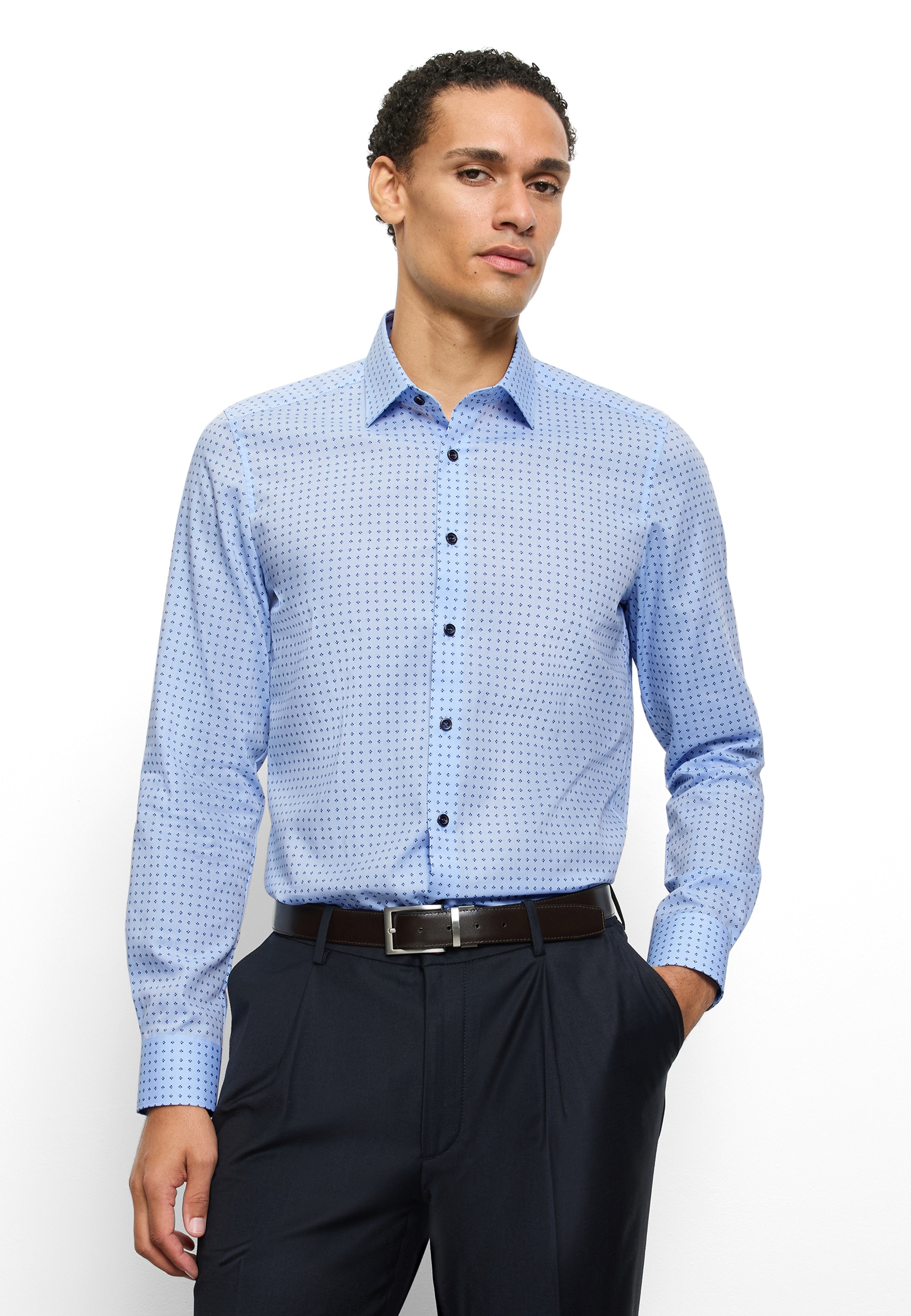 OLYMP Langarmhemd »Level Five« Businesshemd, body fit, New York Kentkragen,