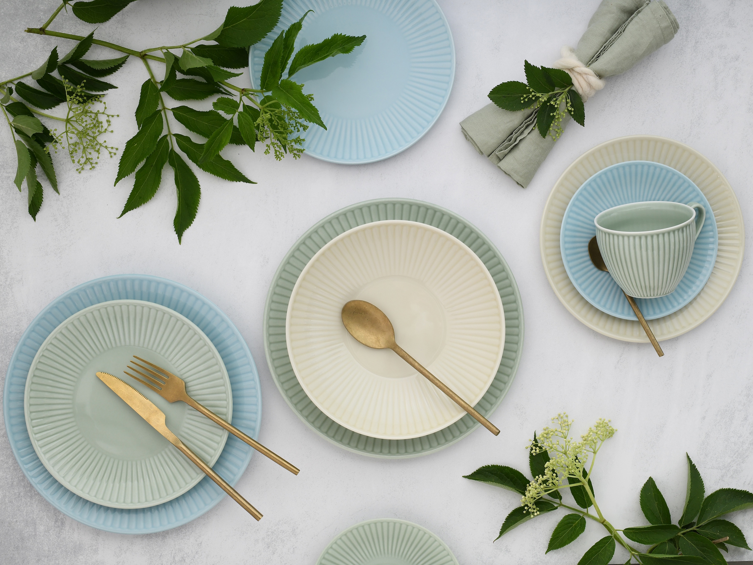 CreaTable Kombiservice »Valencia Pastell, Kombi-Service 30-tlg« Elegant, Boho Chic