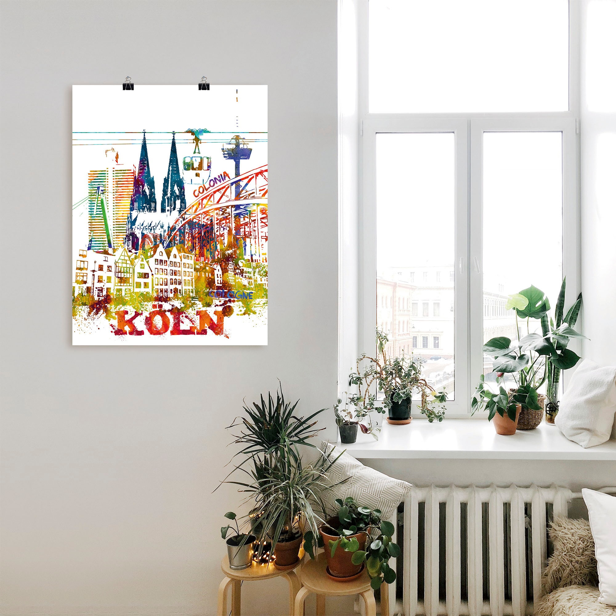 Artland Leinwandbild »Köln Dom Grafik«, Köln, (1 St.), auf Keilrahmen gespannt