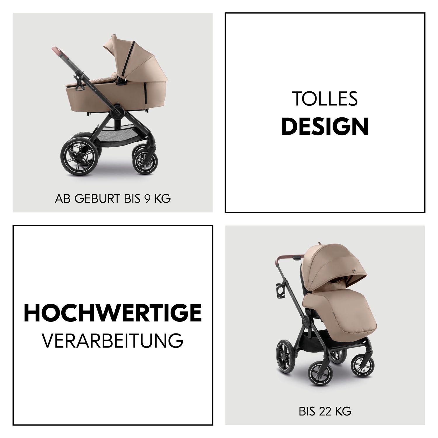 Hauck Kombi-Kinderwagen »Comfort N Care Air«, 22 kg, Belastbarkeit bis 22 kg