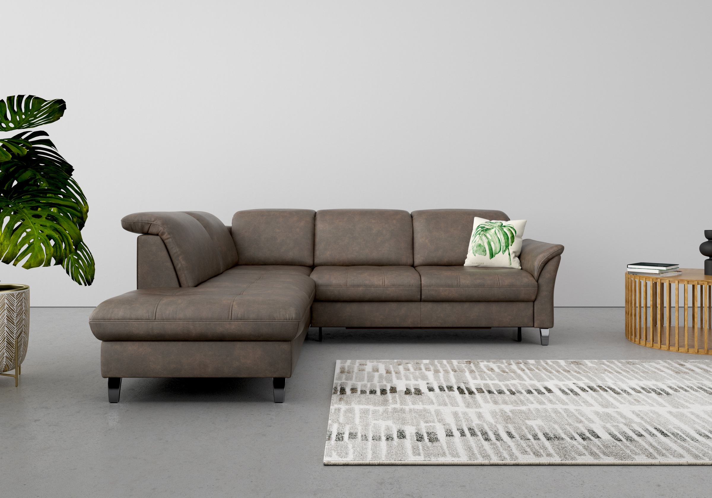 sit&more Ecksofa »Maggiore L-Form«, wahlweise mit Kopfteilverstellung, Bettfunktion und Stauraum