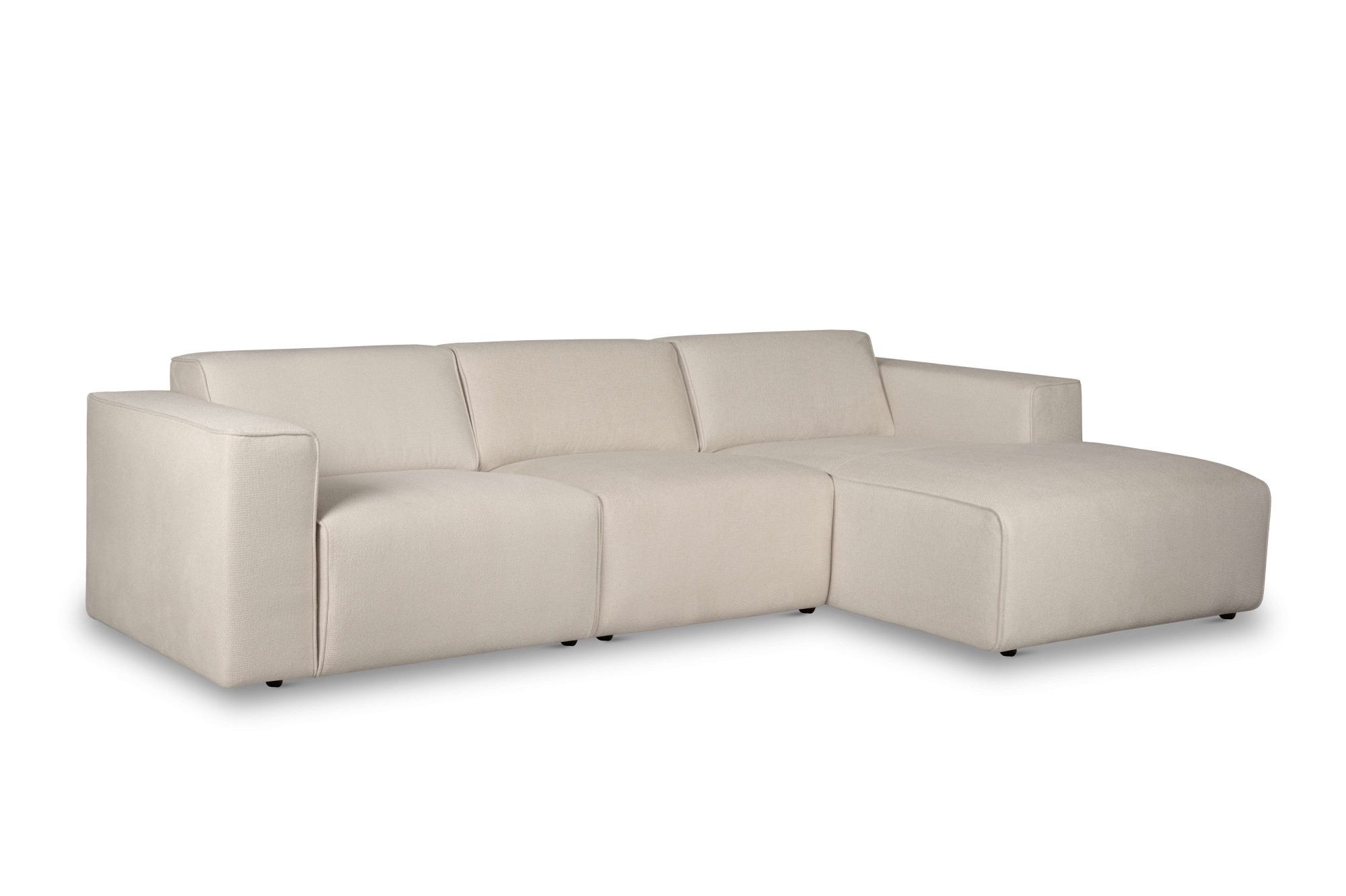 andas Ecksofa »Noord mit Kedernaht, Breite 281 cm, L-Form«, Cord, Struktur, Webstoff, mit Wellenunterfederung, Massivholzrahmen
