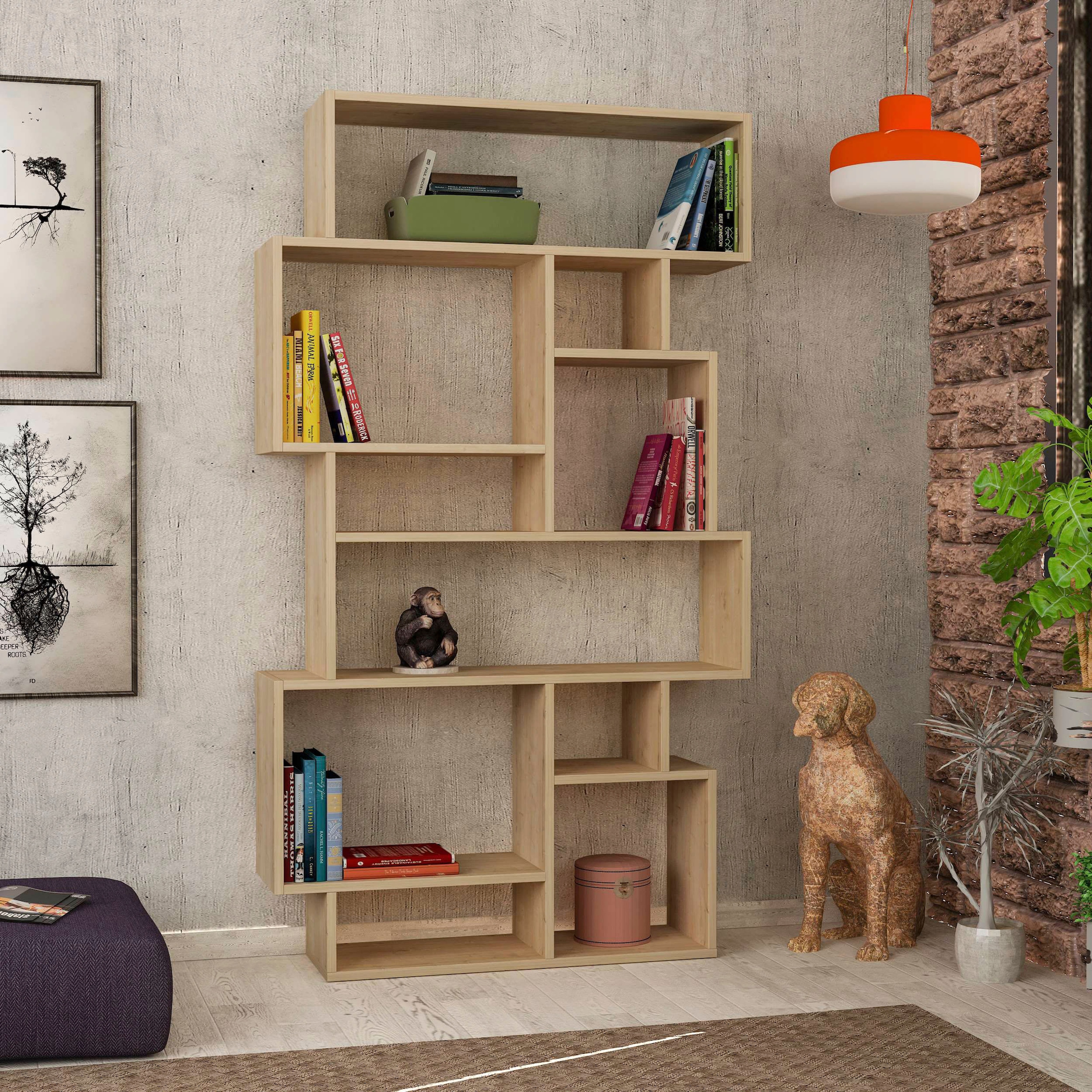 Decortie Bücherregal »Karmato Bücherregal«, (Packung), Leichte Montage, Lagerung, Platzsparend