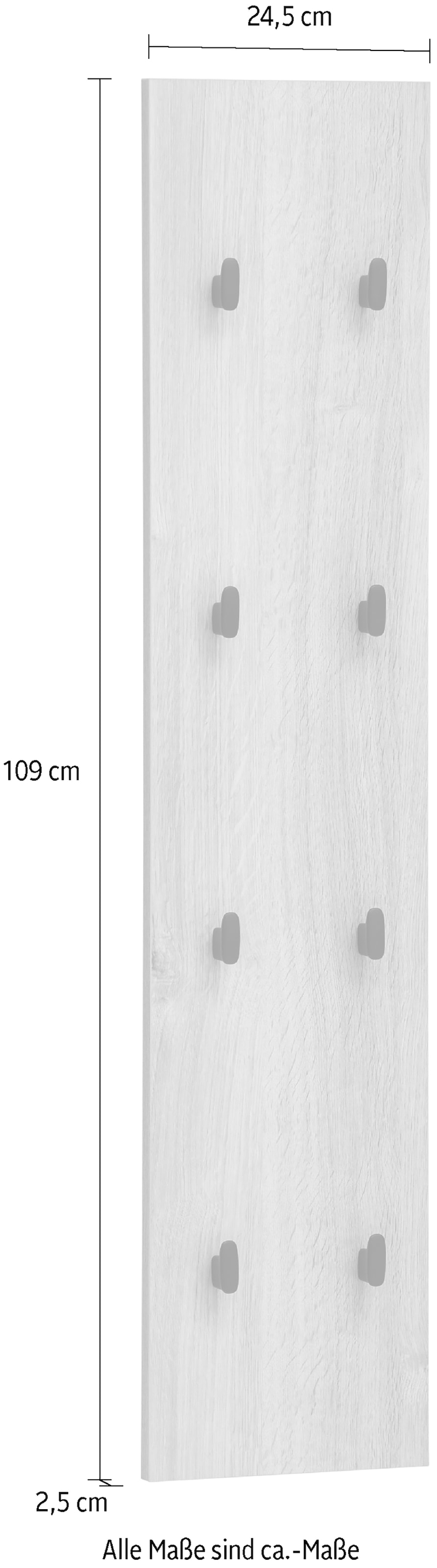 Schildmeyer Garderobenpaneel »Emmik, Breite 24,5 cm, mit 8 Kleiderhaken«, Made in Germany