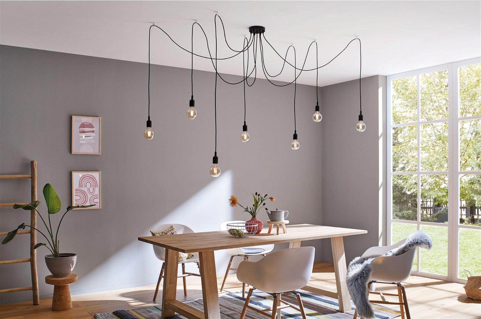 Paulmann Pendelleuchte »Neordic Ketil max.7x60W Schwarz 230V Silikon/Metall«, 7 flammig, Leuchtmittel E27 | ohne Leuchtmittel, E27