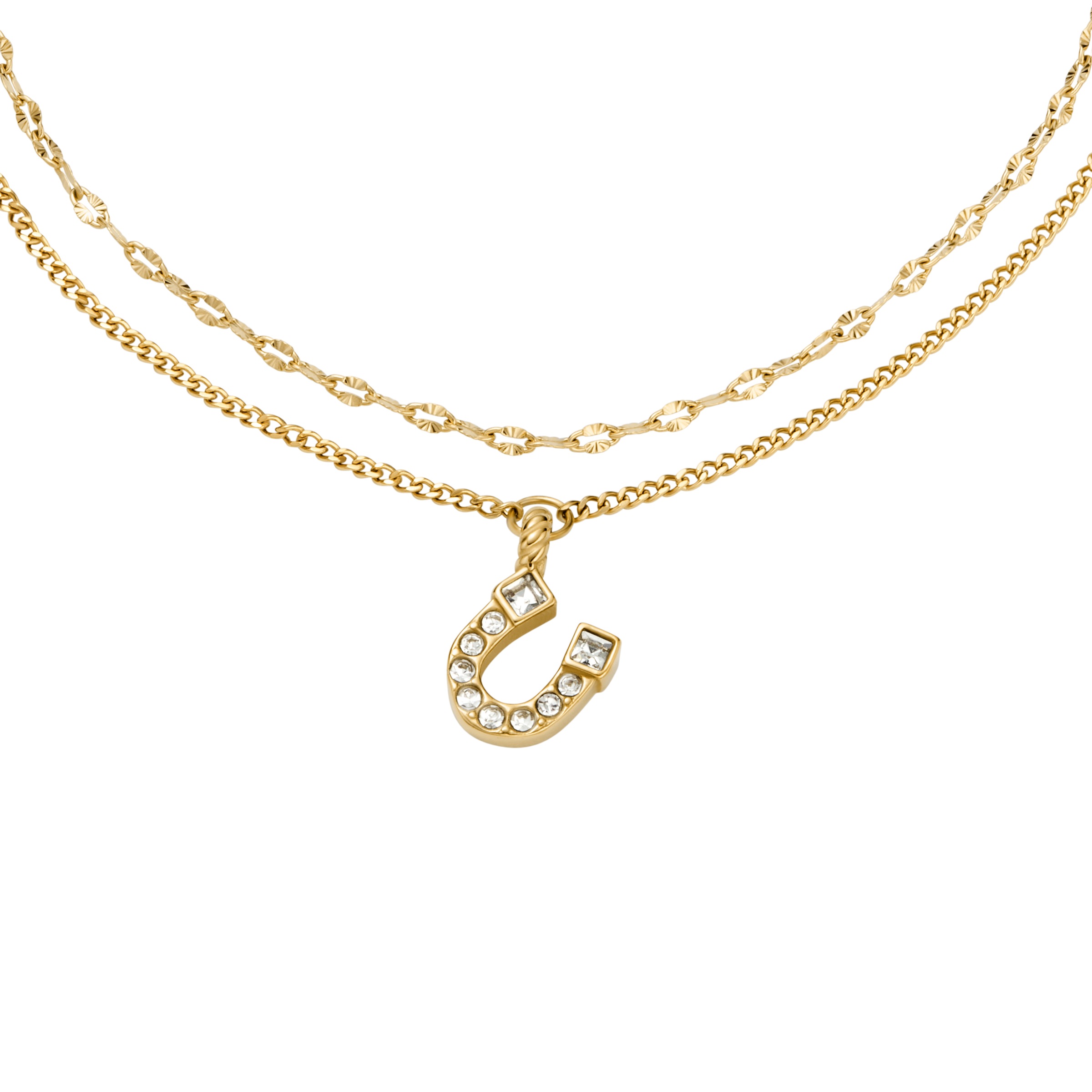 Fossil Armband »Schmuck Geschenk Edelstahl SUTTON« mit Glasstein