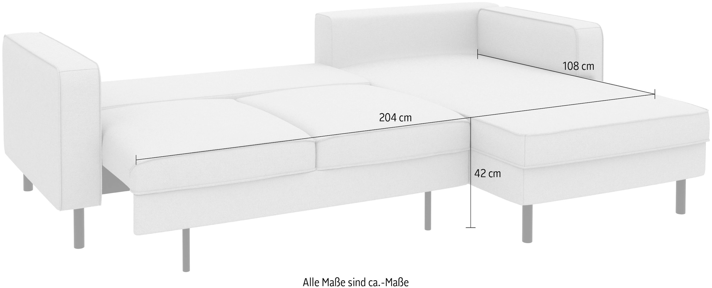 TRENDMANUFAKTUR Ecksofa »Watkins, Couch wahlweise mit Schlaffunktion & Bettkasten, auch in Cord«, Recamiere beidseitig montierbar, OTTOs Choice, Breite 232 cm