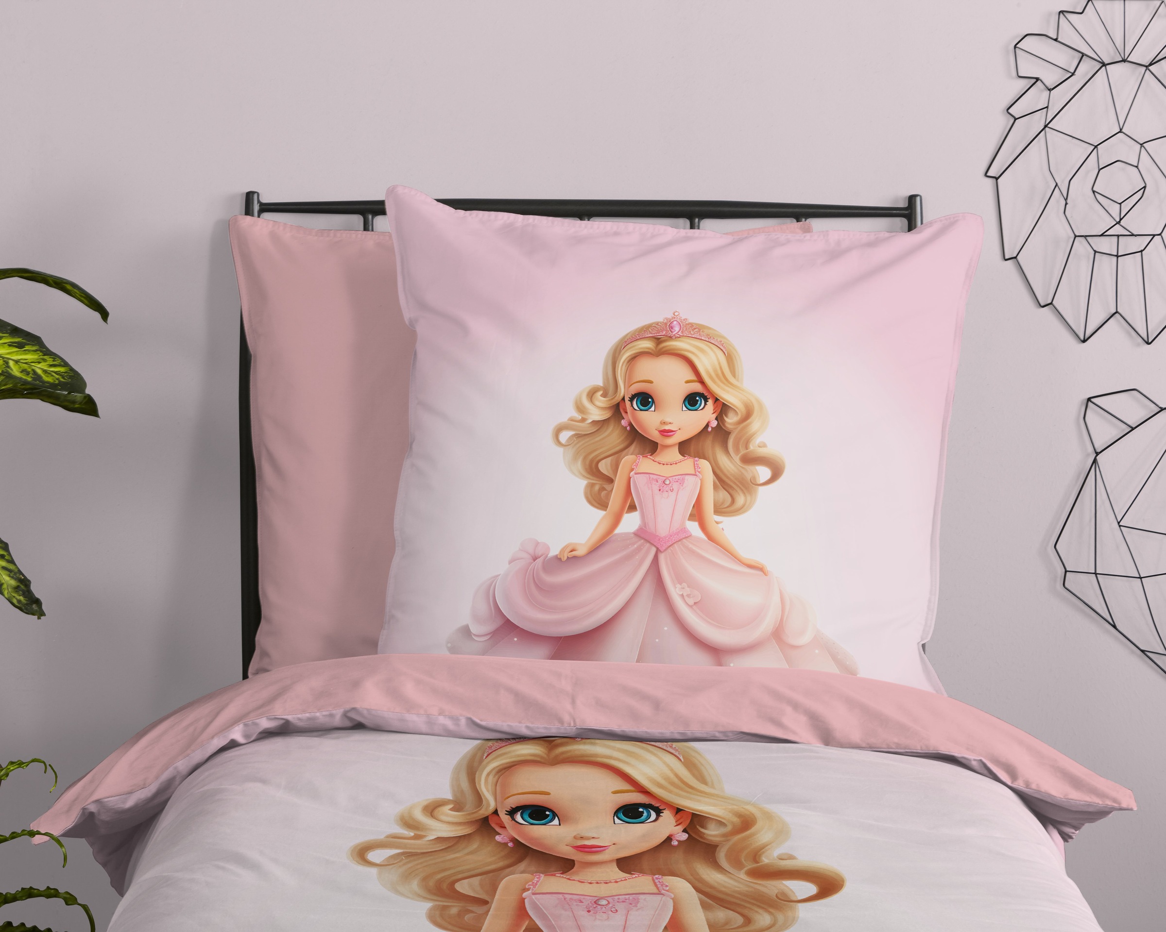 PURE luxury collection Kinderbettwäsche »Bellas«, Mikrofaser, 135x200, 2 Teilig, Wendeoptik, Kind, Mädchen, Prinzessin