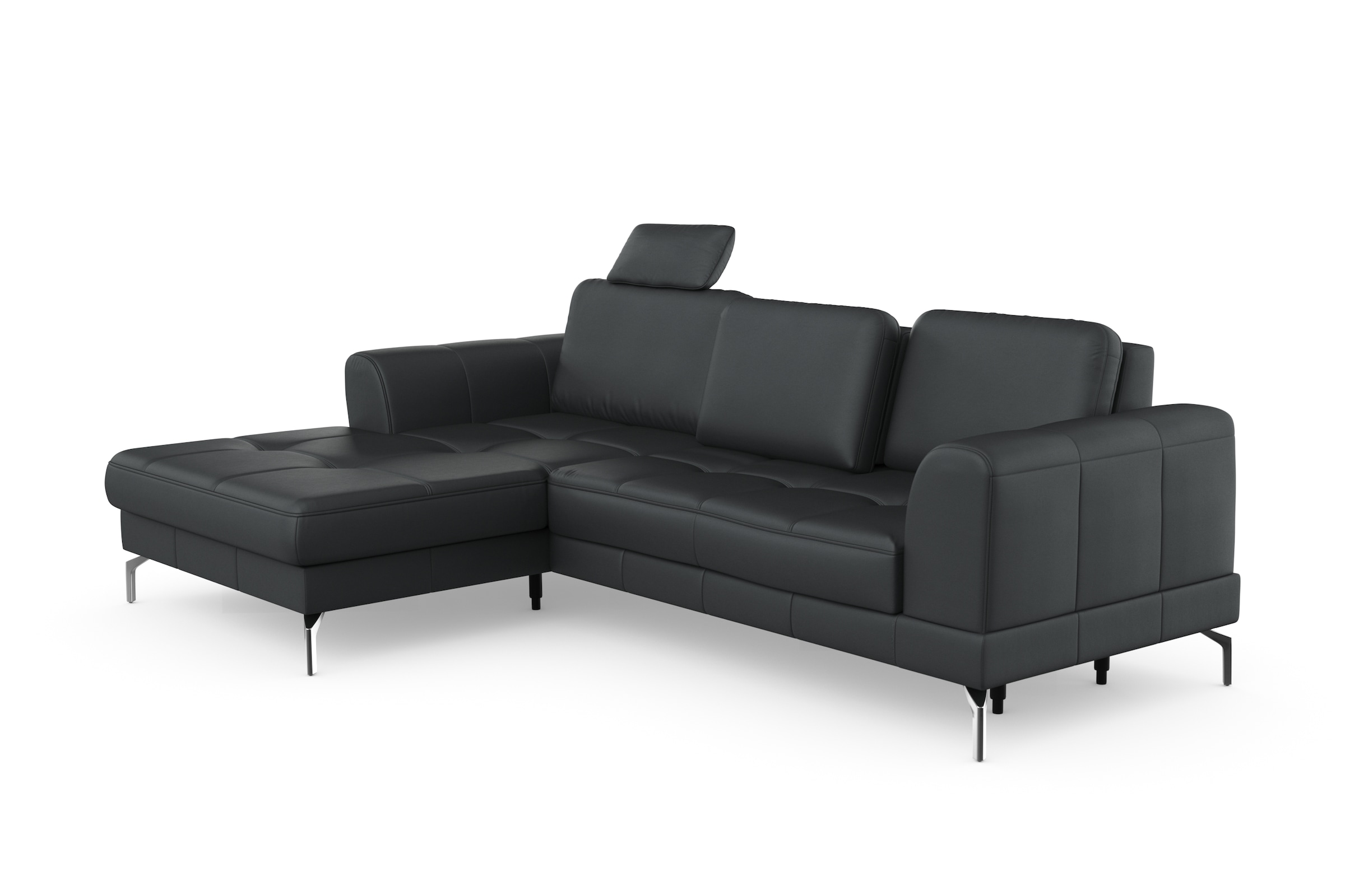 sit&more Ecksofa »Bendigo L-Form«, inklusive Sitztiefenverstellung, Bodenfreiheit 15 cm, 2 Fußfarben