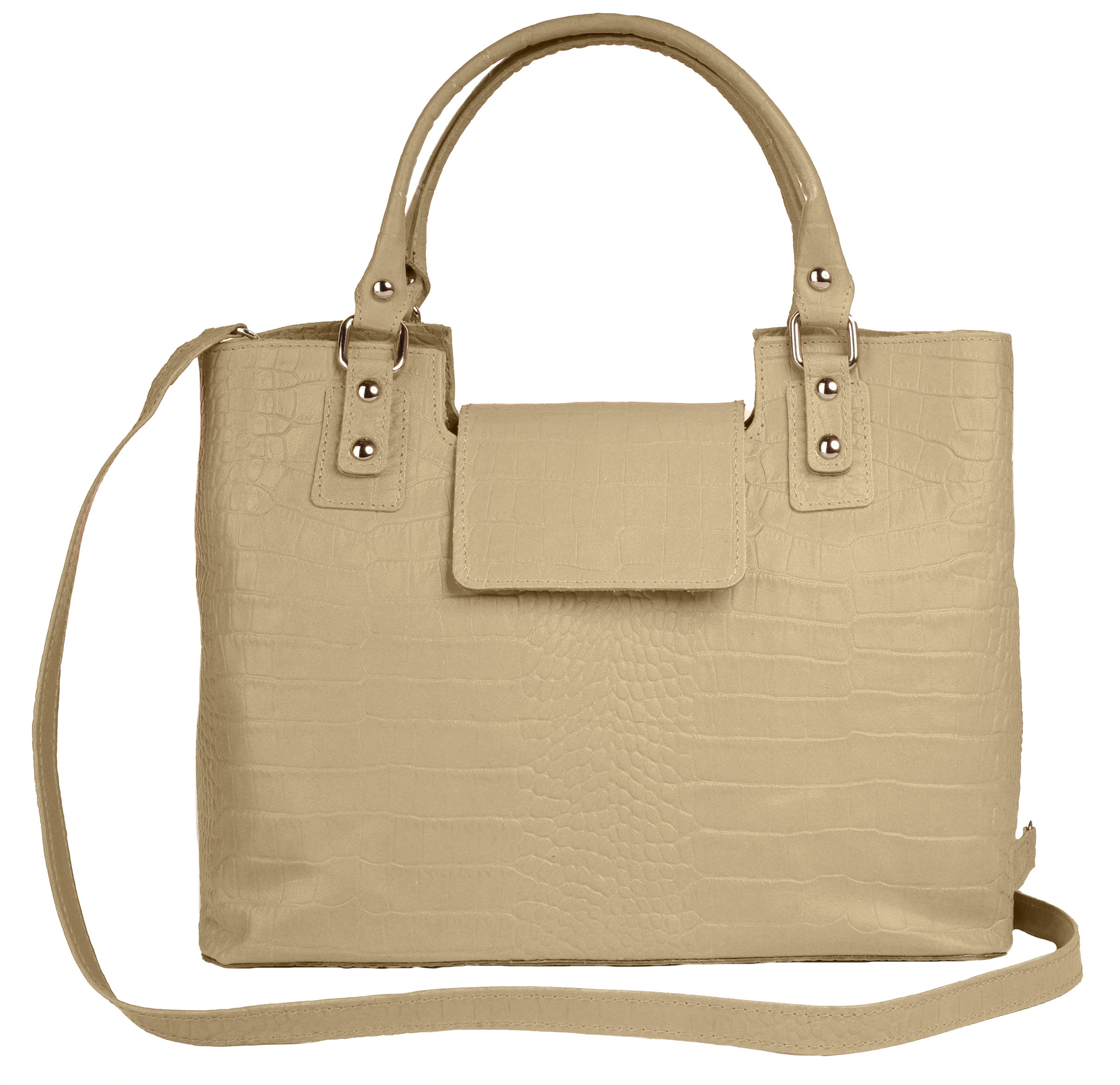 Cluty Henkeltasche, echt Leder, Made in Italy