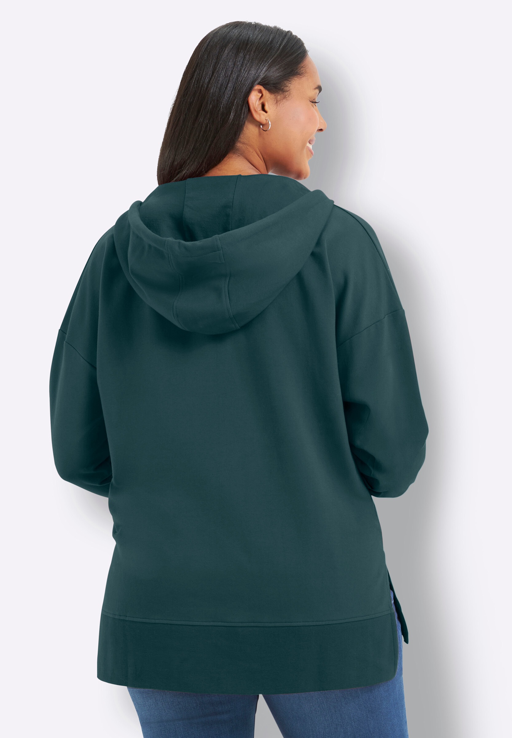 Sheego Sweatshirt »Sweatshirt Kapuzensweatshirt mit Ziersteinchen«
