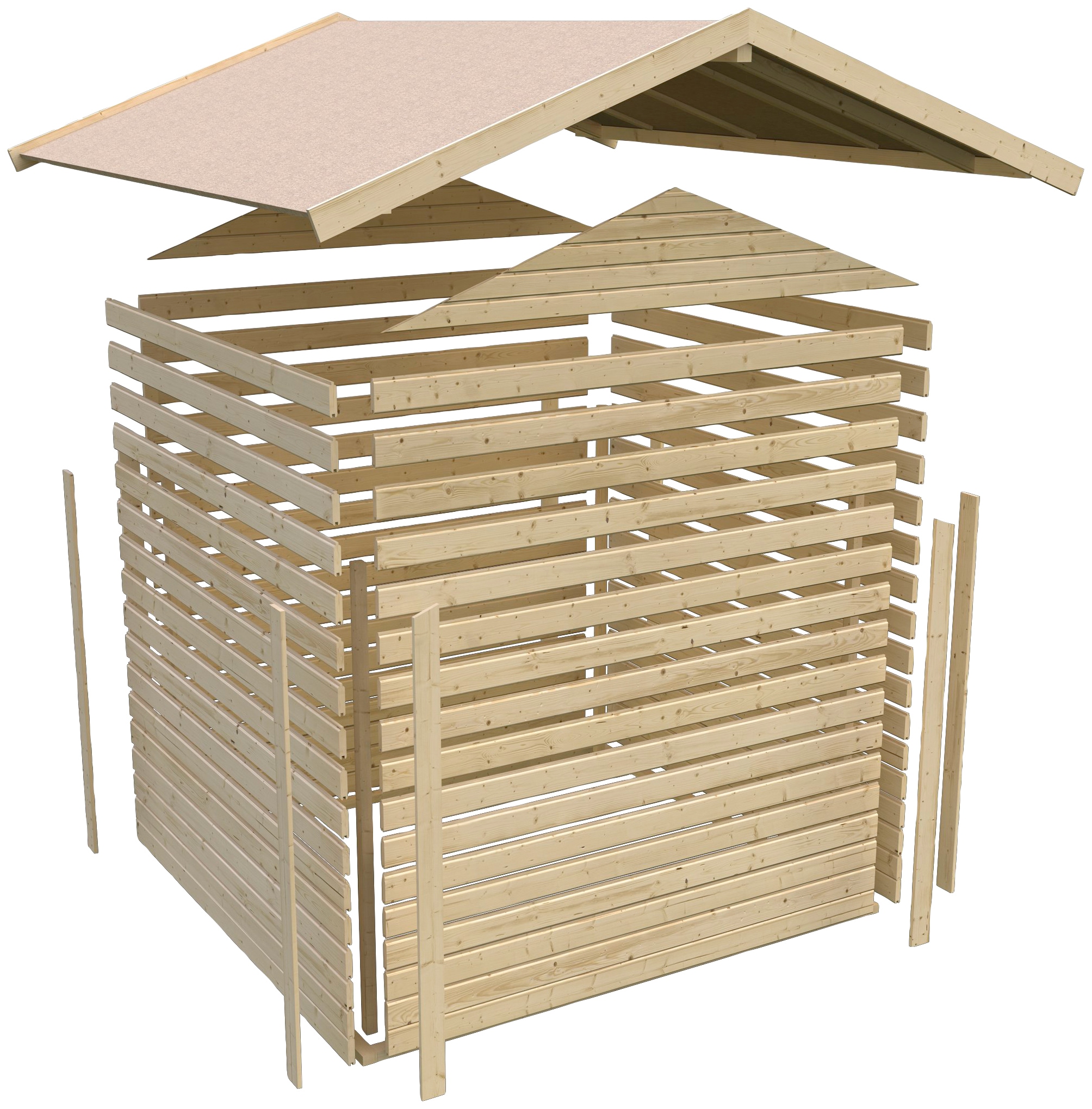 Karibu Gartenhaus »Amberg 3« anthrazit, naturbelassen oder terragrau