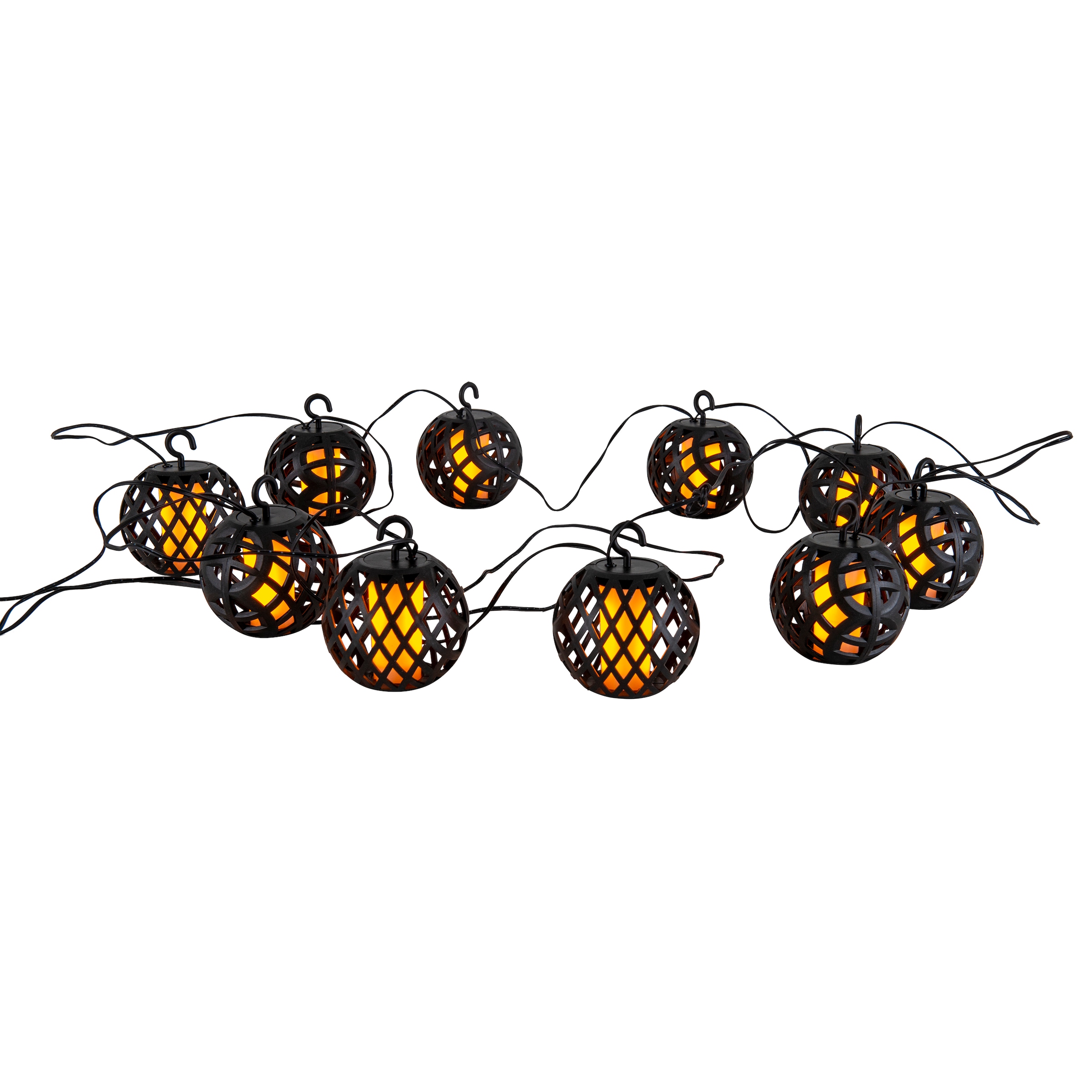 näve LED Solarleuchte »Fogo« LED-Modul 1 Stk. Warmweiß Lichterkette,10 Kugeln, Flammeneffekt, Dämmerungssensor, LED warmweiß