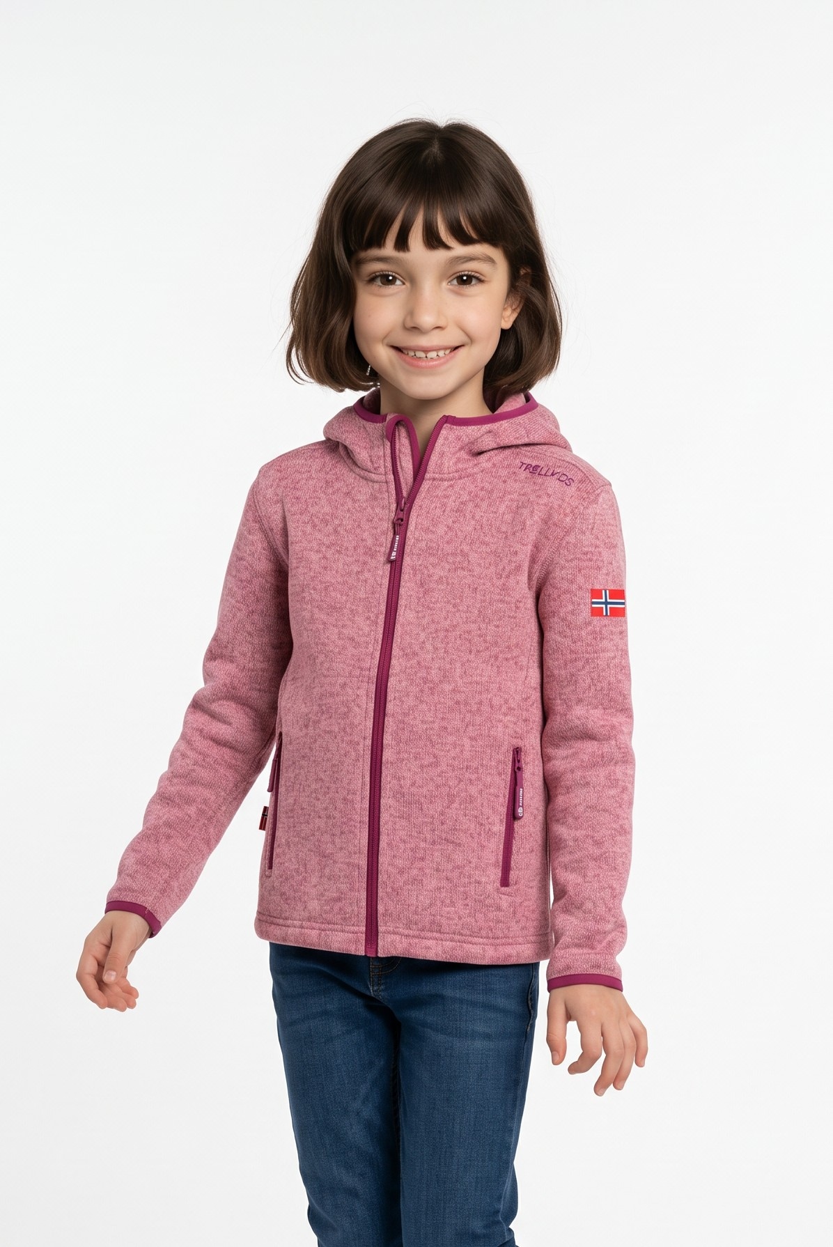 TROLLKIDS Strickfleecejacke »GIRLS JONDALEN JACKET XT« sportliche Strickfleecejacke, aus Polyester, mit Langarm