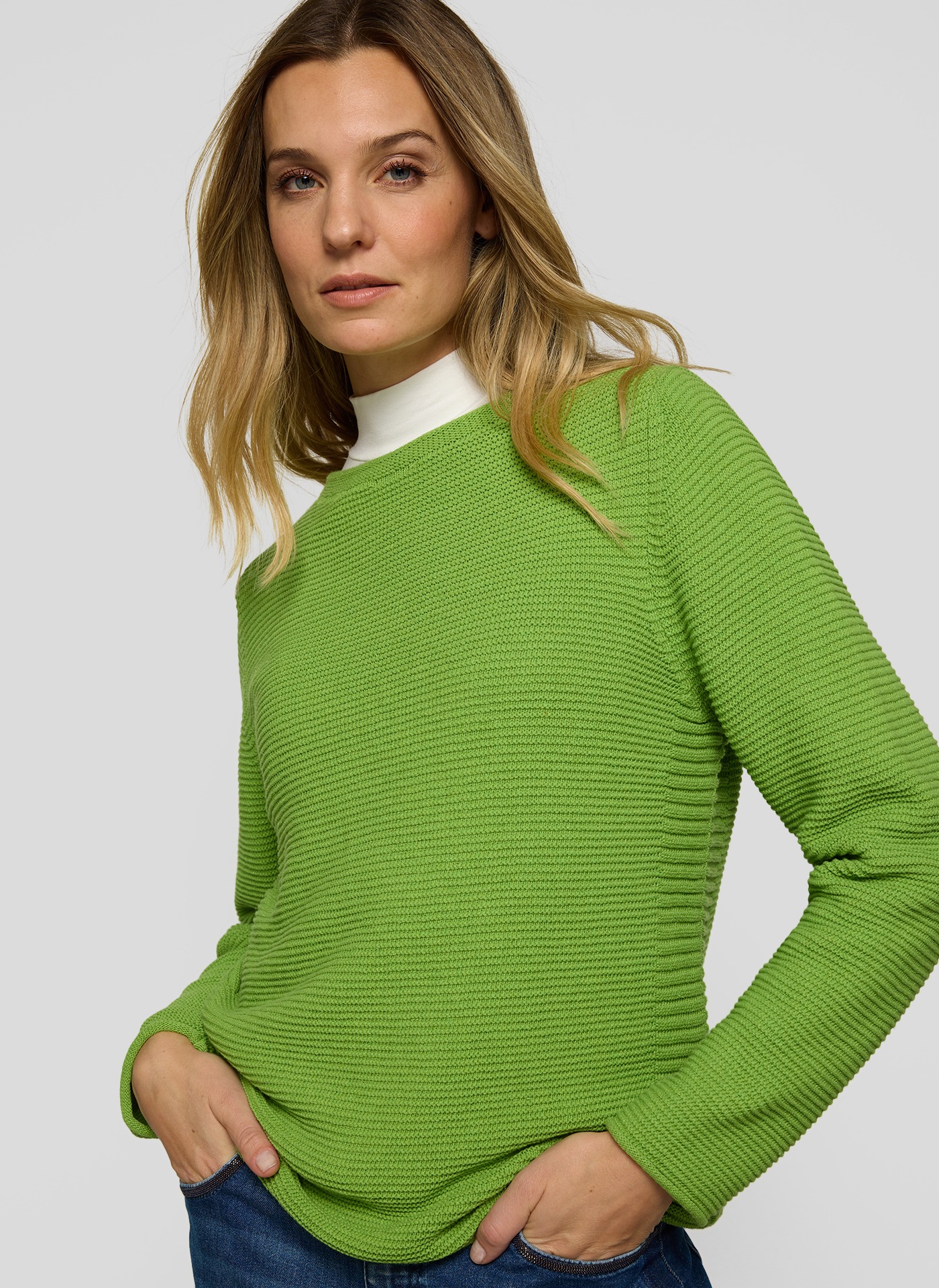 Rabe Strickpullover in Streifen-Ripp-Optik