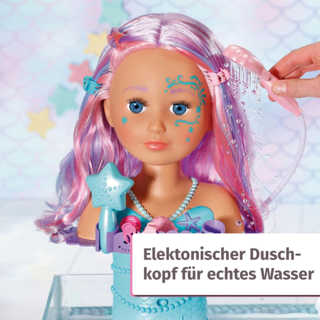 Baby Born Frisier- & Schminkkopf »Sister Styling Head Meerjungfrau«, mit elektronischer Brause