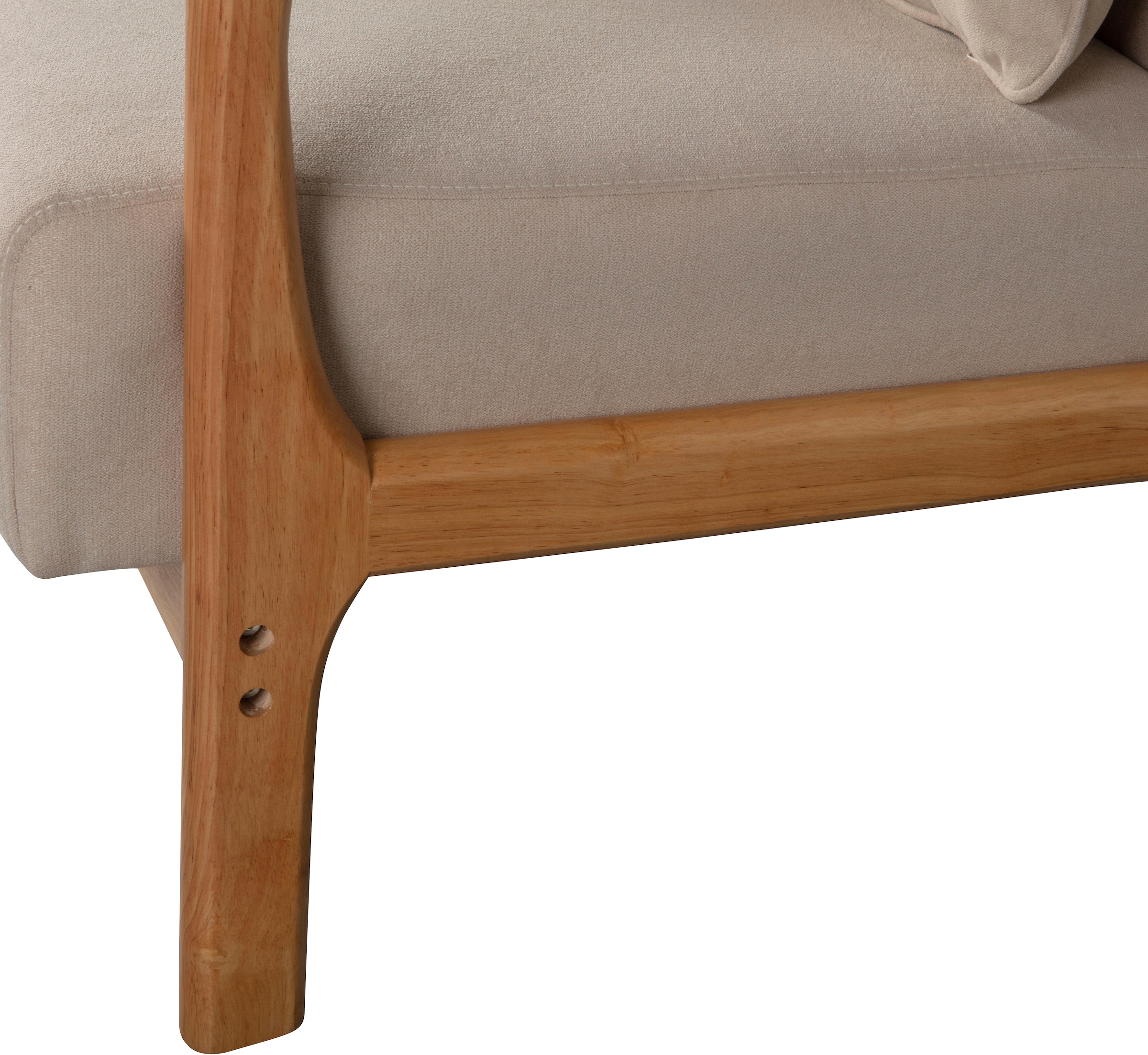 WOOOD Loungesessel »Mark mit Gewebtem Bezug und Gummibaumholz-Rahmen B 67 x T 82 x H 75 cm« Gute Verschleißfestigkeit, Tragkraft 135 kg, separates Rückenkissen