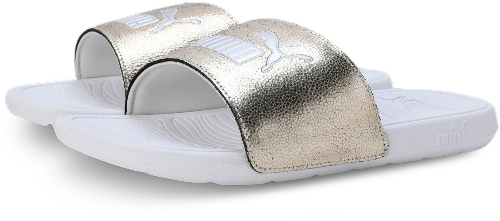 Puma Badesandale »COOL CAT 2.0 METALLIC SHINE« in goldfarben, Größe 43