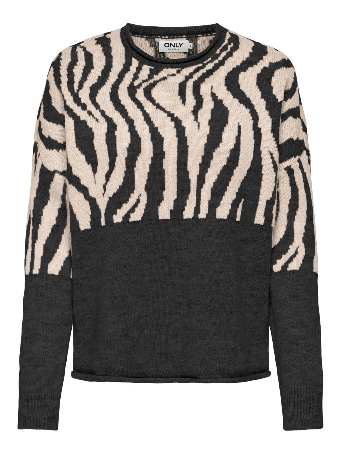 Rundhalspullover »ONLJADE ZEBRA LS O-NECK CC KNT«