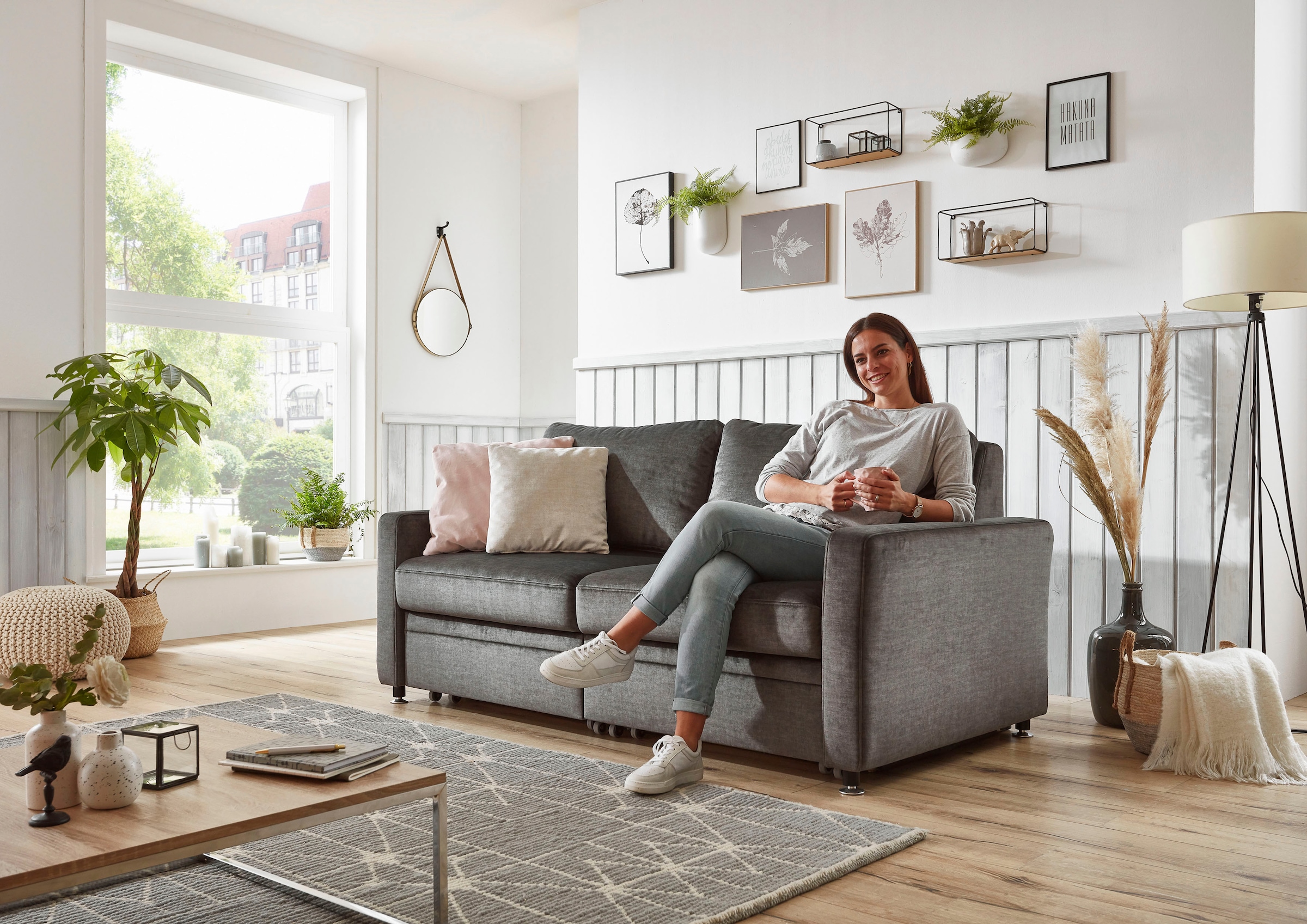 Die PlanBar Schlafsofa »MP-PD19021«, mit Längsschläferfunktion 80 bzw. 160x210 cm