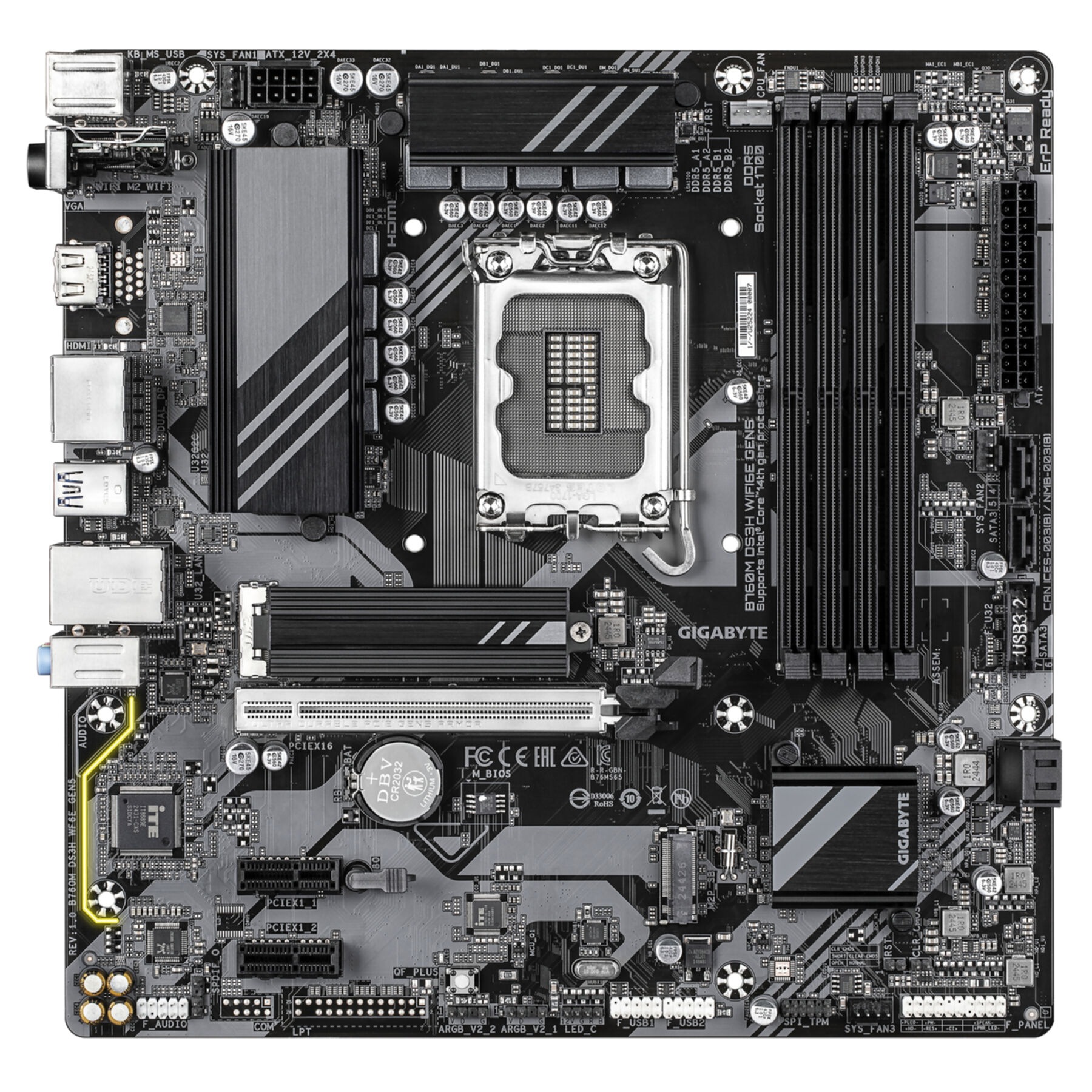 Gigabyte Mainboard »B760M DS3H WIFI6E GEN5 Mainboard – Unterstützt Intel Core Prozessoren«