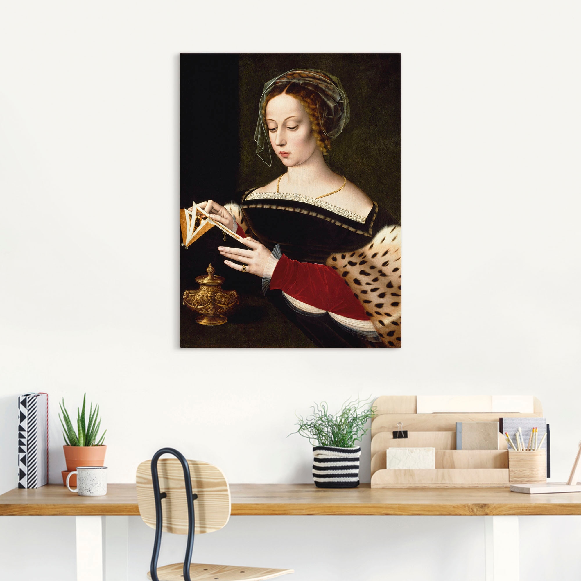 Artland Leinwandbild »Die lesende Maria Magdalena«, Portrait, (1 St.), auf Keilrahmen gespannt