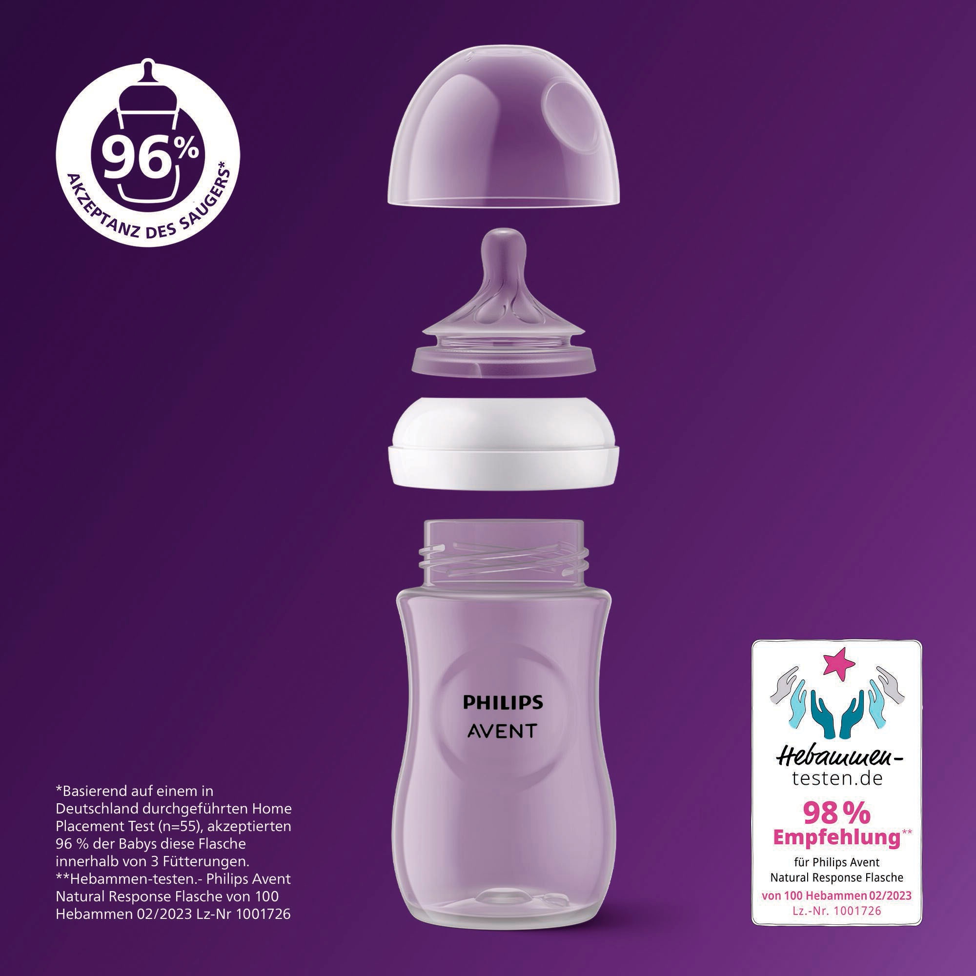 Philips AVENT Babyflasche »Natural Response Babyflasche« 2er-Pack, langsame Durchflussrate