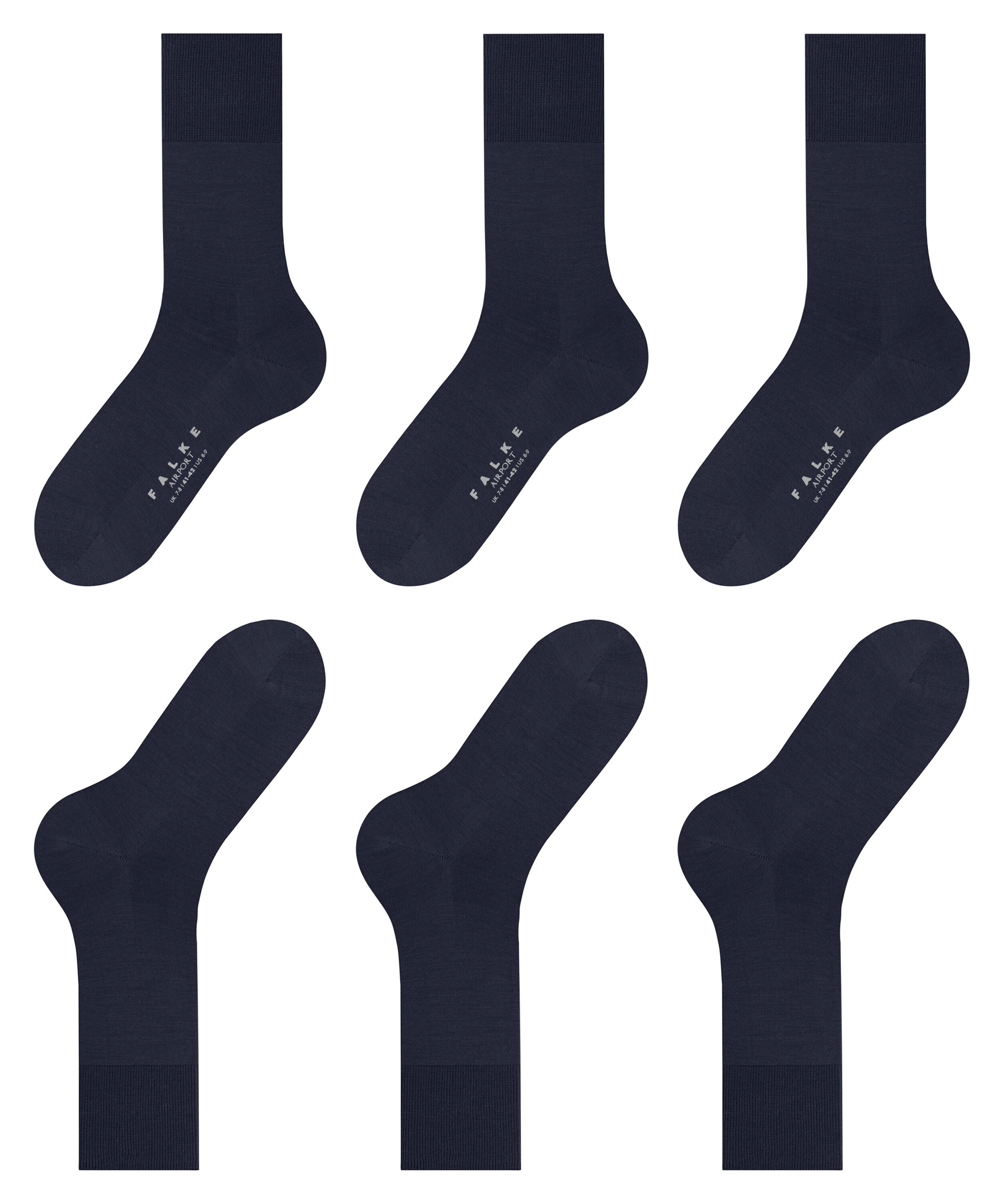 FALKE Socken »Airport« 3 Paar,  im praktischen 3er-Bundle, mit Merinowolle außen und Baumwolle innen