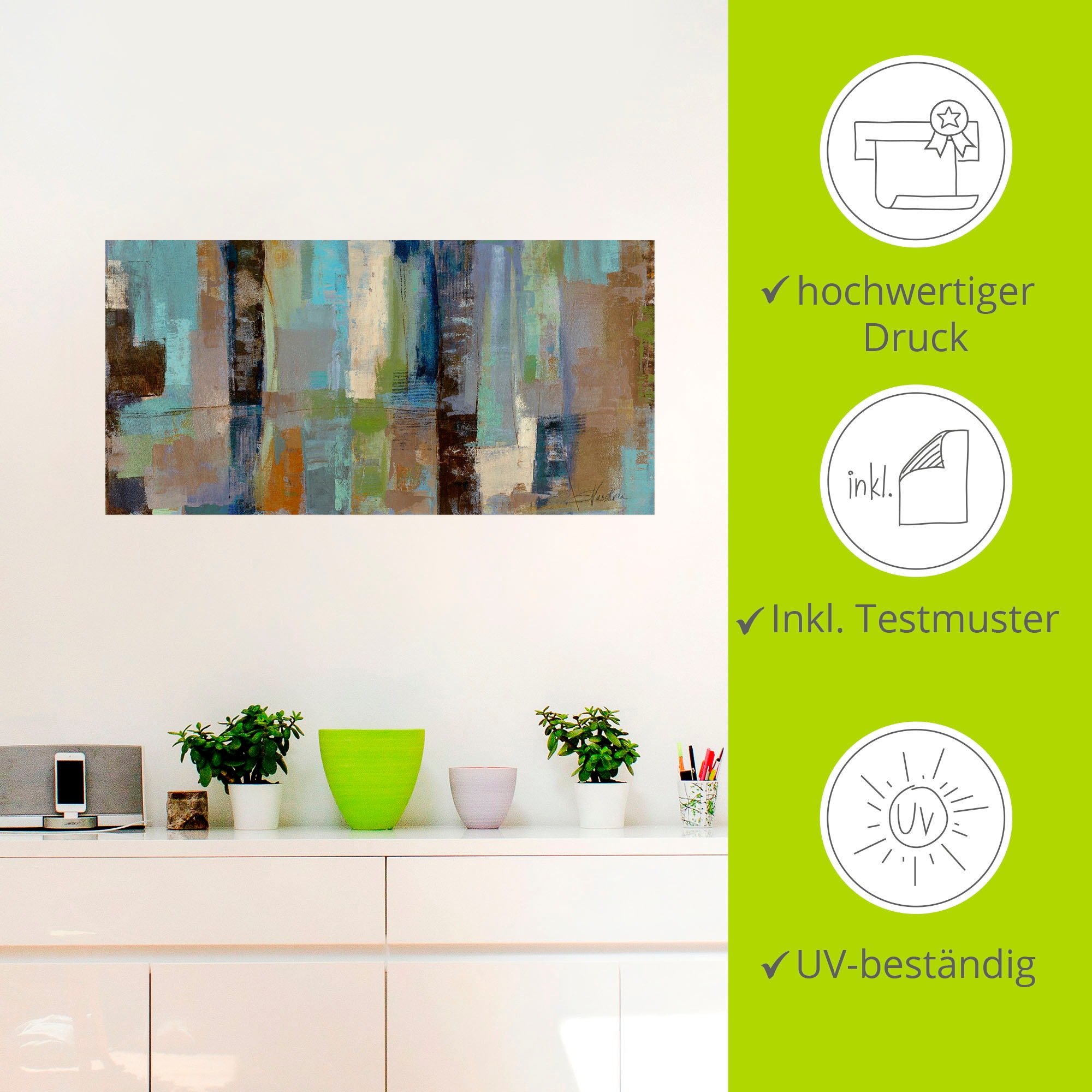 Artland Wandbild »Dachfenster«, Muster, (1 St.), als Leinwandbild, Wandaufkleber in verschied. Größen