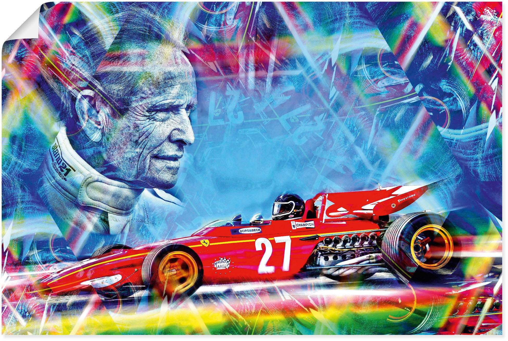 Artland Wandbild »Jacky Ickx - die belgische Motorsportleg«, Autos, (1 St.), in vielen Größen & Produktarten - Alubild / Outdoorbild für den Außenbereich, Leinwandbild, Poster, Wandaufkleber / Wandtattoo auch für Badezimmer geeignet