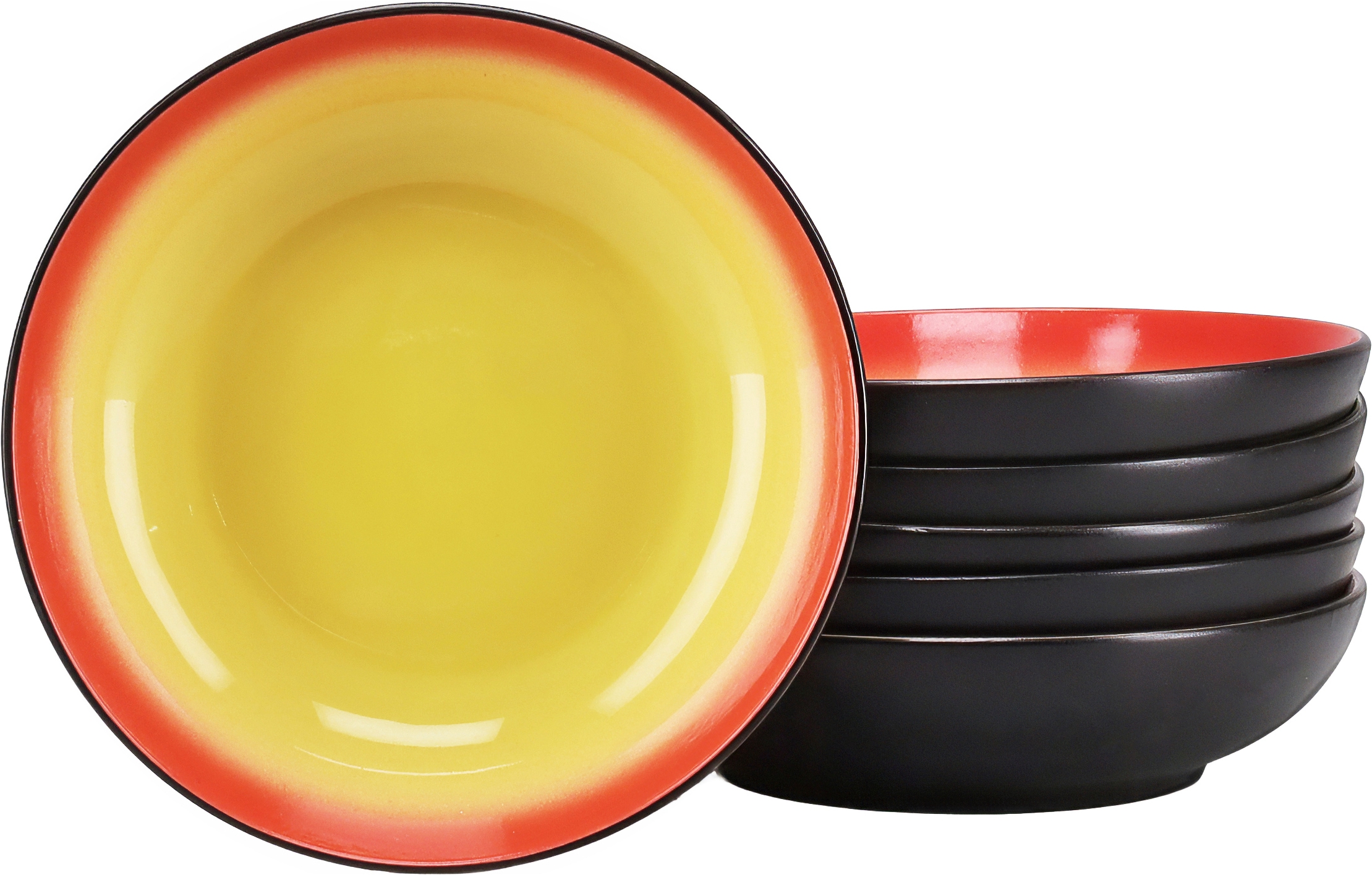 CreaTable Suppenteller »Hot, Teller-Set, 6-tlg.« Moderne Coupeform, außergewöhnliches Design