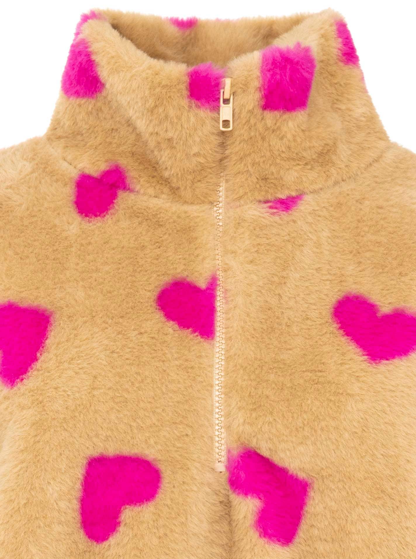 Zwillingsherz Troyer »"Herzi"« allover Herzmuster, Fake Fur Optik, Stehkragen mit Reißverschluss