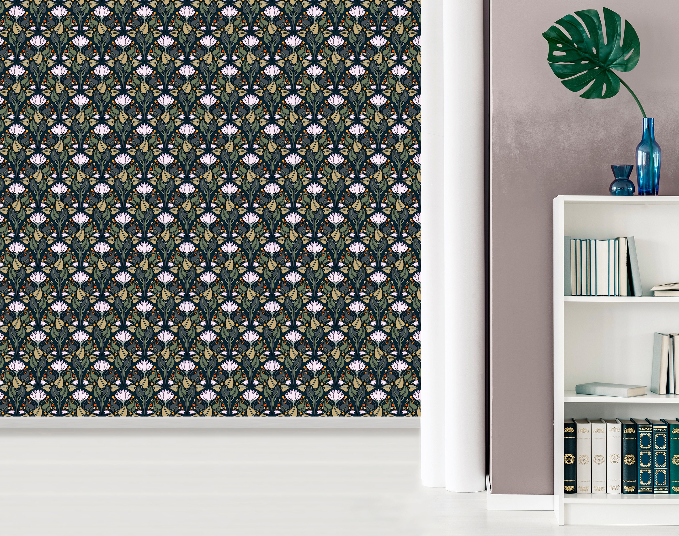 queence Vinyltapete »Eloise«, bedruckt-Barock-Antikoptik-Kunst, 90x250cm, selbstklebend, kinderleichte Anbringung, Sticker