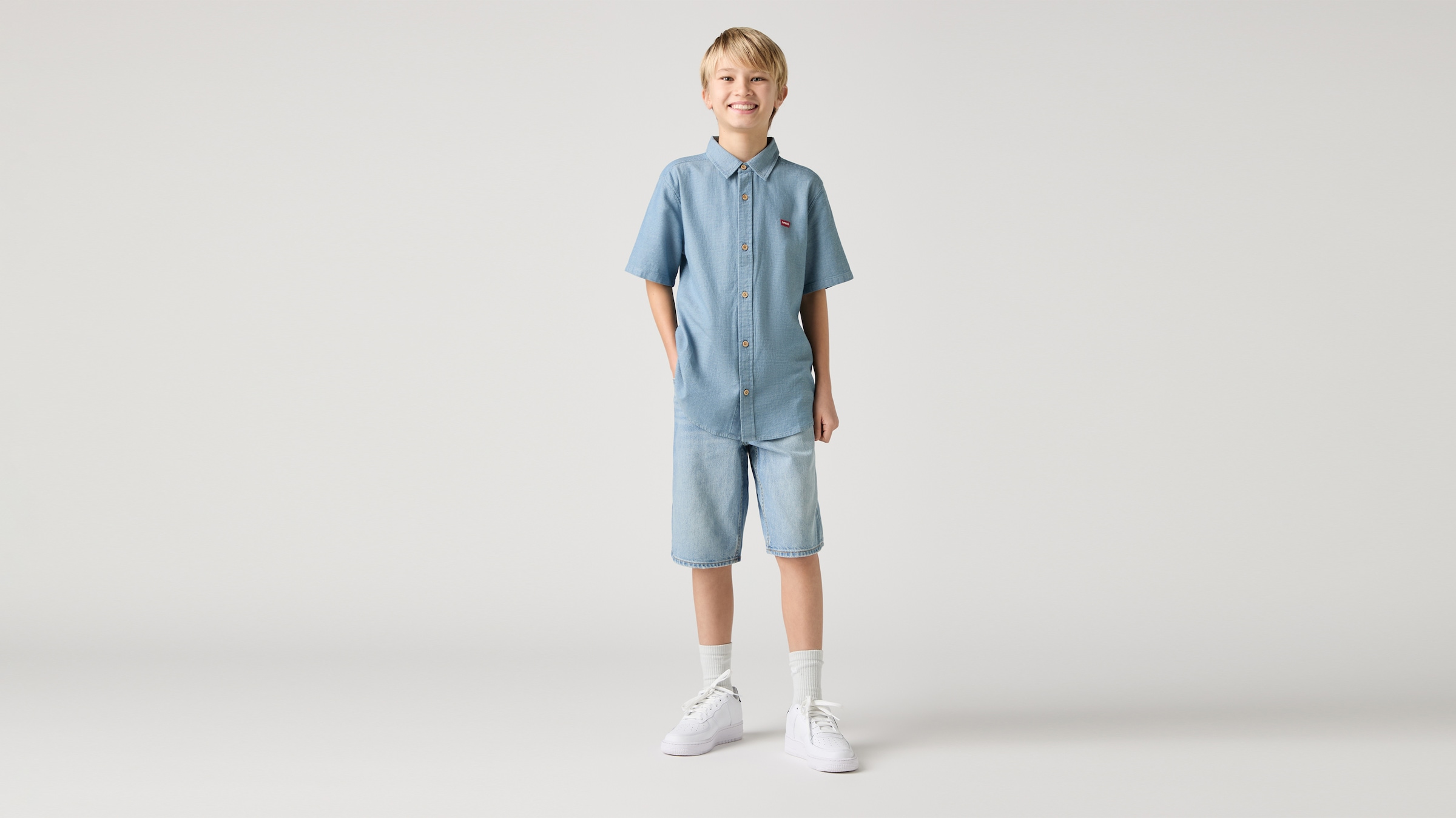 Levi's® Kids Jeansshorts aus robustem Baumwolldenim