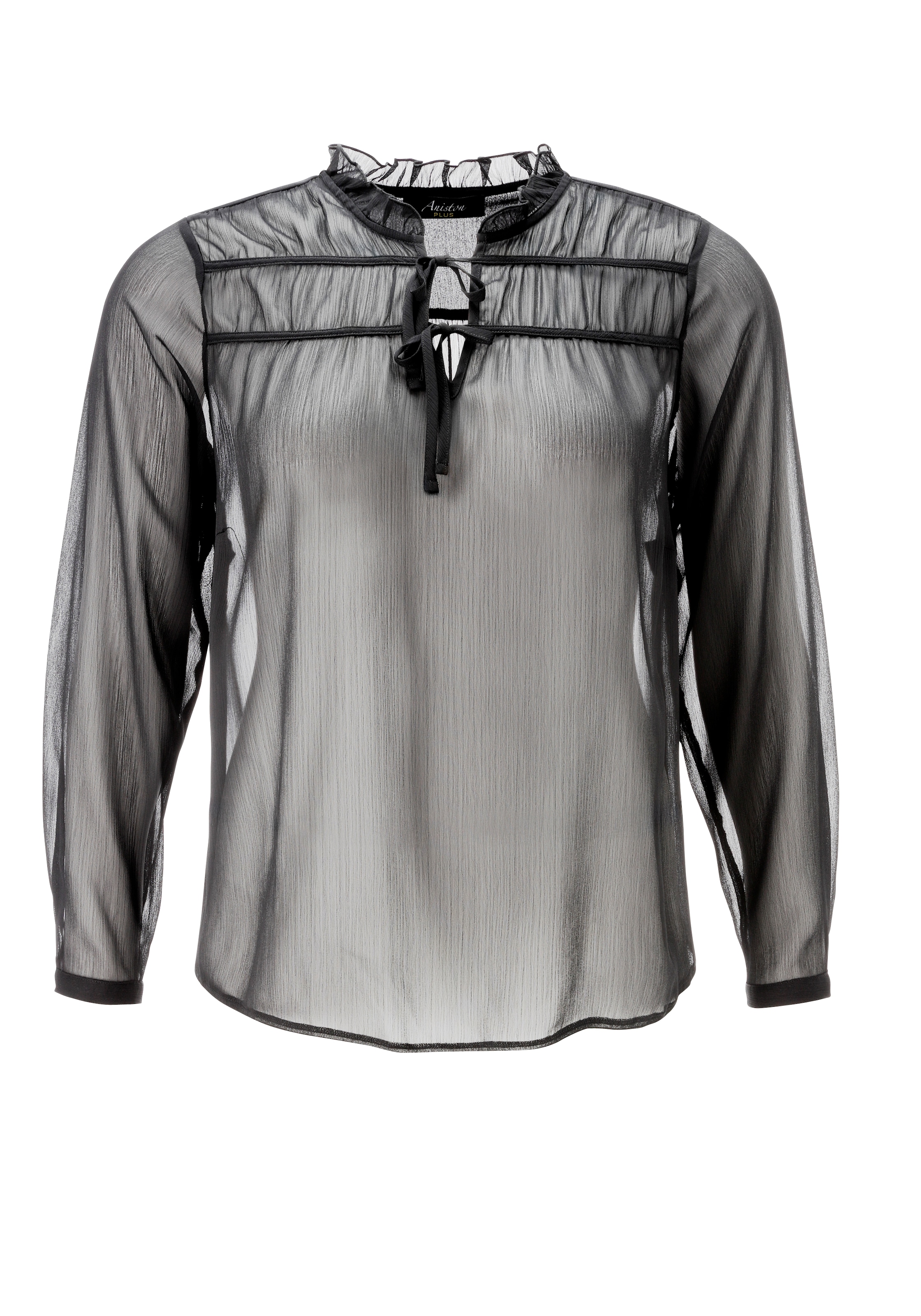 Aniston PLUS Schlupfbluse mit Bindeband und Rüschen - NEUE KOLLEKTION