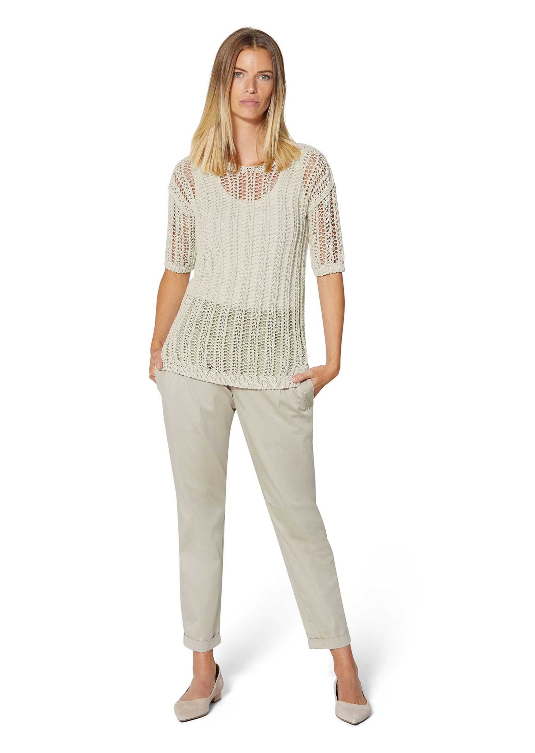 MADELEINE Longpullover »Strickpullover Luftiger Sommerpullover mit Ajour-Muster«