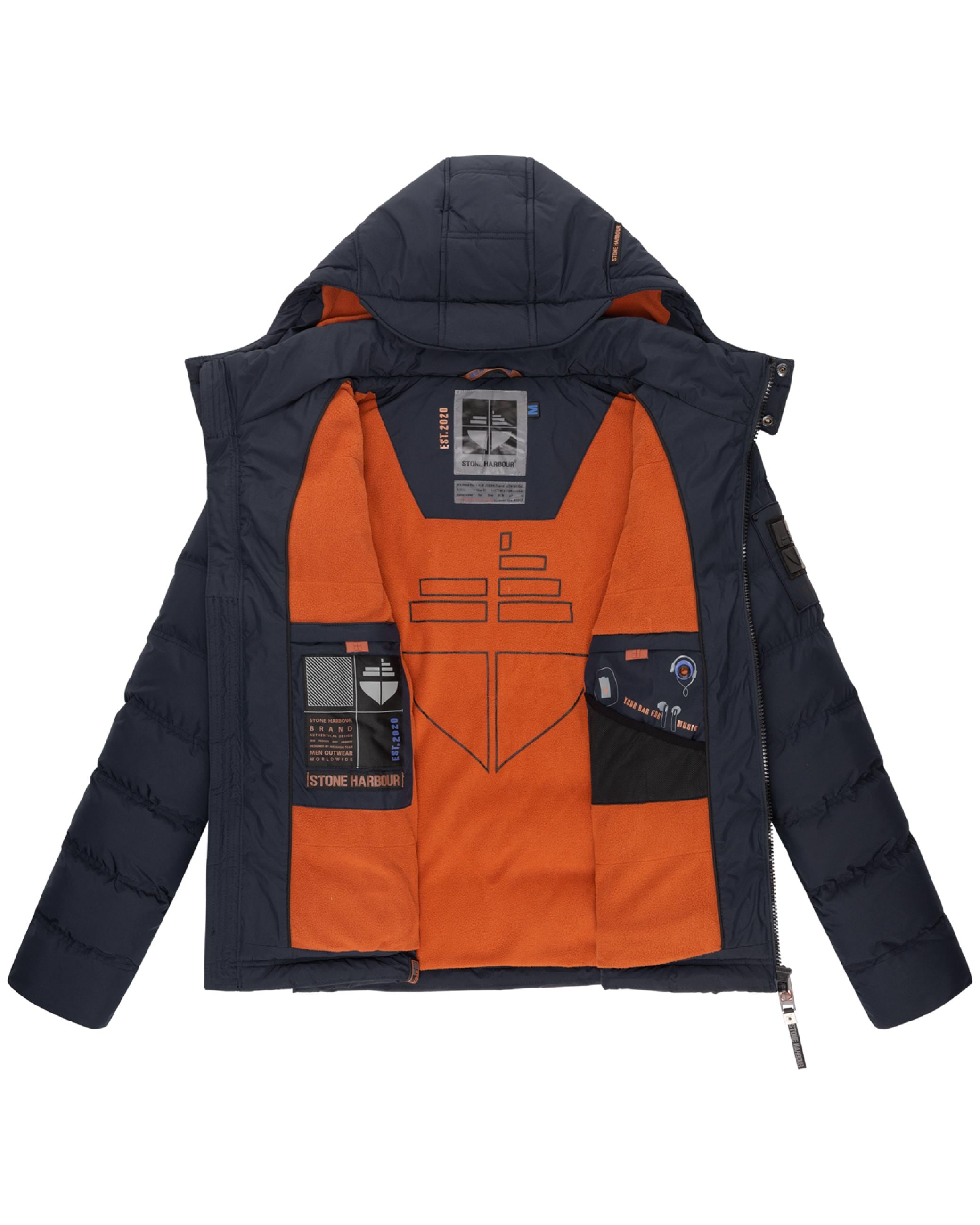 Stone Harbour Winterjacke »Winterjacke Arvidoo«, mit Kapuze, Modische Herren Winter Steppjacke