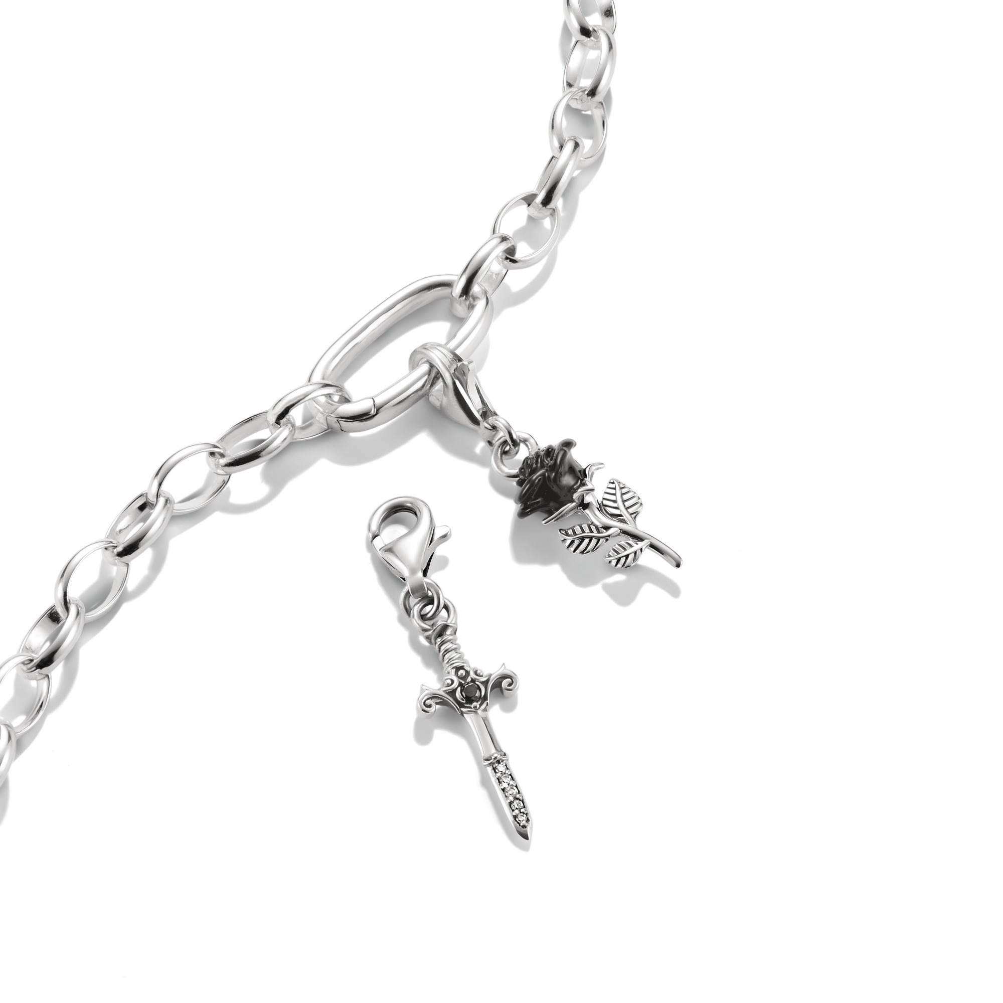 THOMAS SABO Charm-Einhänger »True Romance Schwert-Design Charm - Original« mit Zirkonia (synth.)