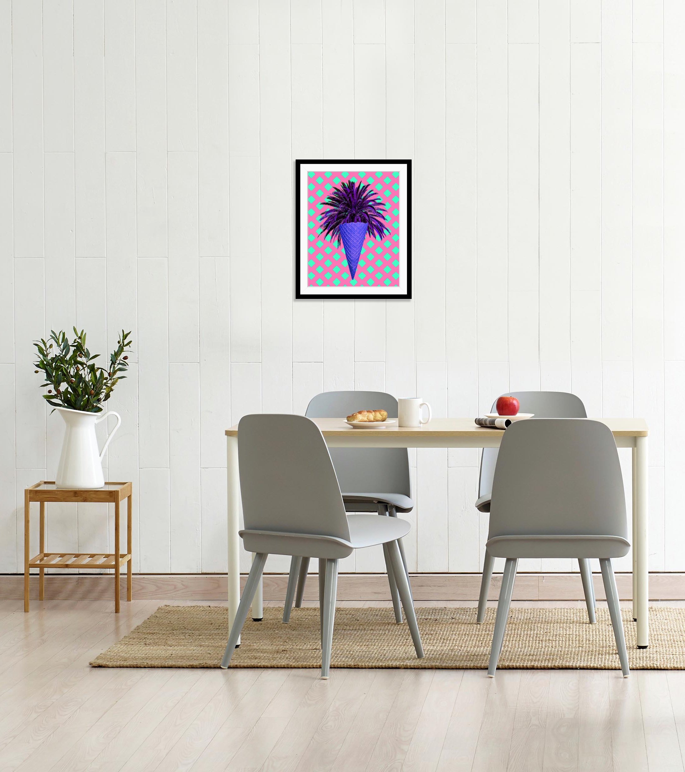 queence Bild »Stella«, Eis-Palmen-Pflanzen-Pflanzenbilder-Foto-Kunst-Lebensmittel, HD Premium Poster-Druck inkl. Holzrahmen