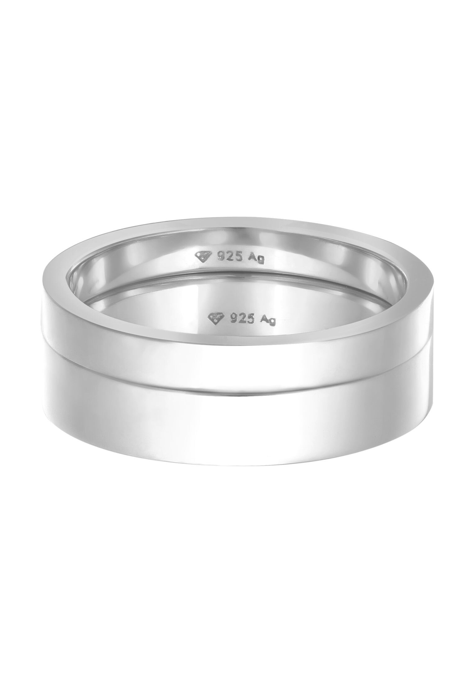 Kuzzoi Silberring »Ring Herren 925 Sterling Silber Basic 2er-Set«