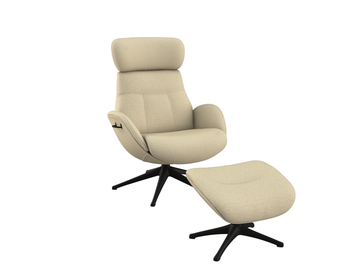 FLEXLUX Relaxsessel »Relaxchairs Elegant«, Premium Komfort, Rücken- & Kopfteilverstellung, drehbar, Fuß schwarz