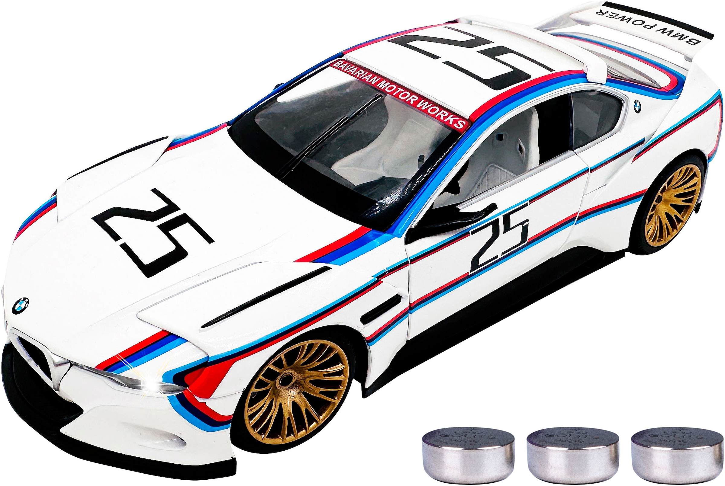 Jamara Spielzeug-Auto »Diecast, BMW 3.0 CSL Hommage R weiß«, LED Licht; Maßstab 1:24