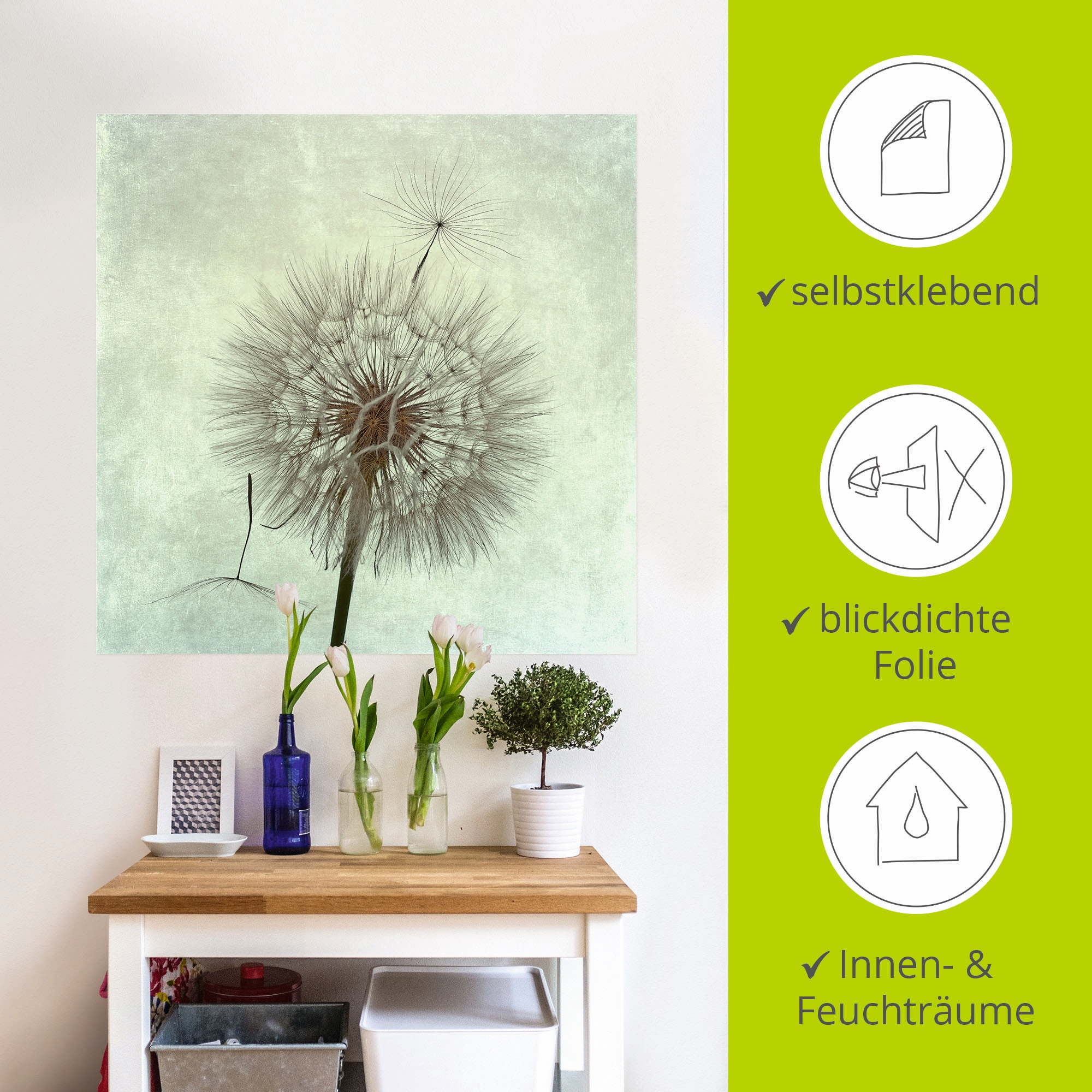 Artland Wandbild »Pusteblume II«, Blumen, (1 St.), als Leinwandbild, Poster, Wandaufkleber in verschied. Größen